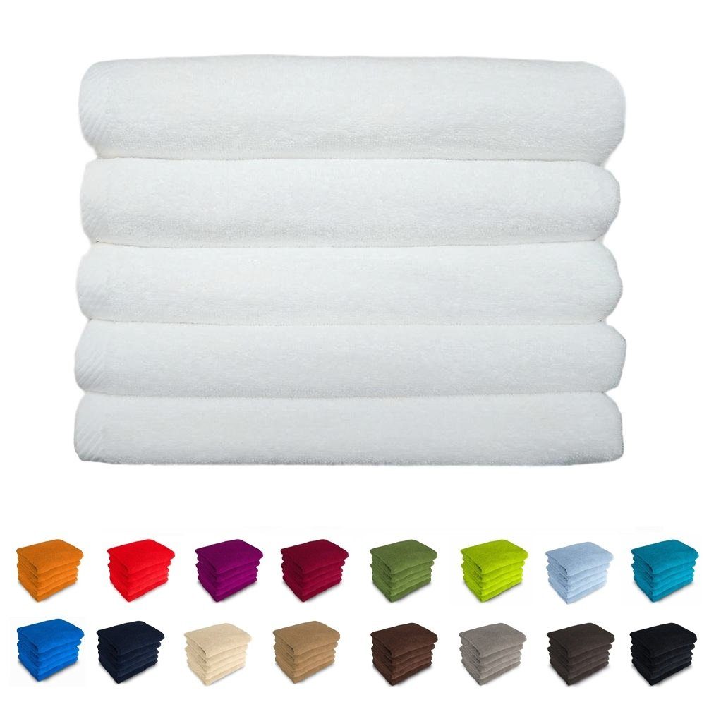 Set Baumwolle, (einzeln cm, 500 weiß 23 100% Farben MatratzenL.A.B® 50x70, 50x100, 70x140, g/m², Aufhänger, Auswahl: - 30x50 verpackt, 1-tlg), mit 01 zur Handtuch