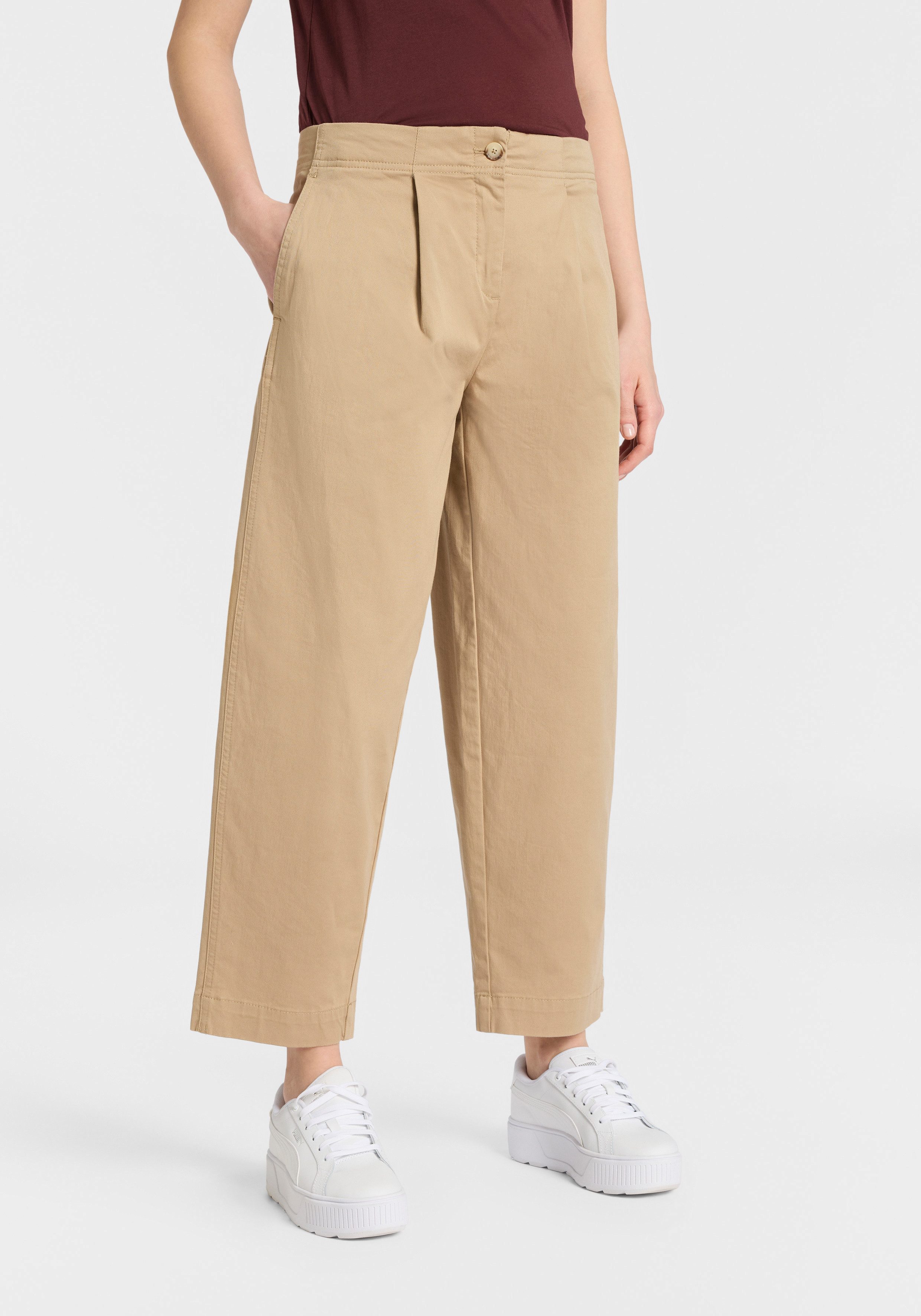 BOSS ORANGE Chinohose Taquina Premium Damenmode in lockerer Passform, Barrel Fit