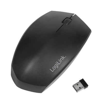LogiLink Funk & Bluetooth Maus 2,4 GHz 1200 dpi ergonomische Maus (Schwarz)