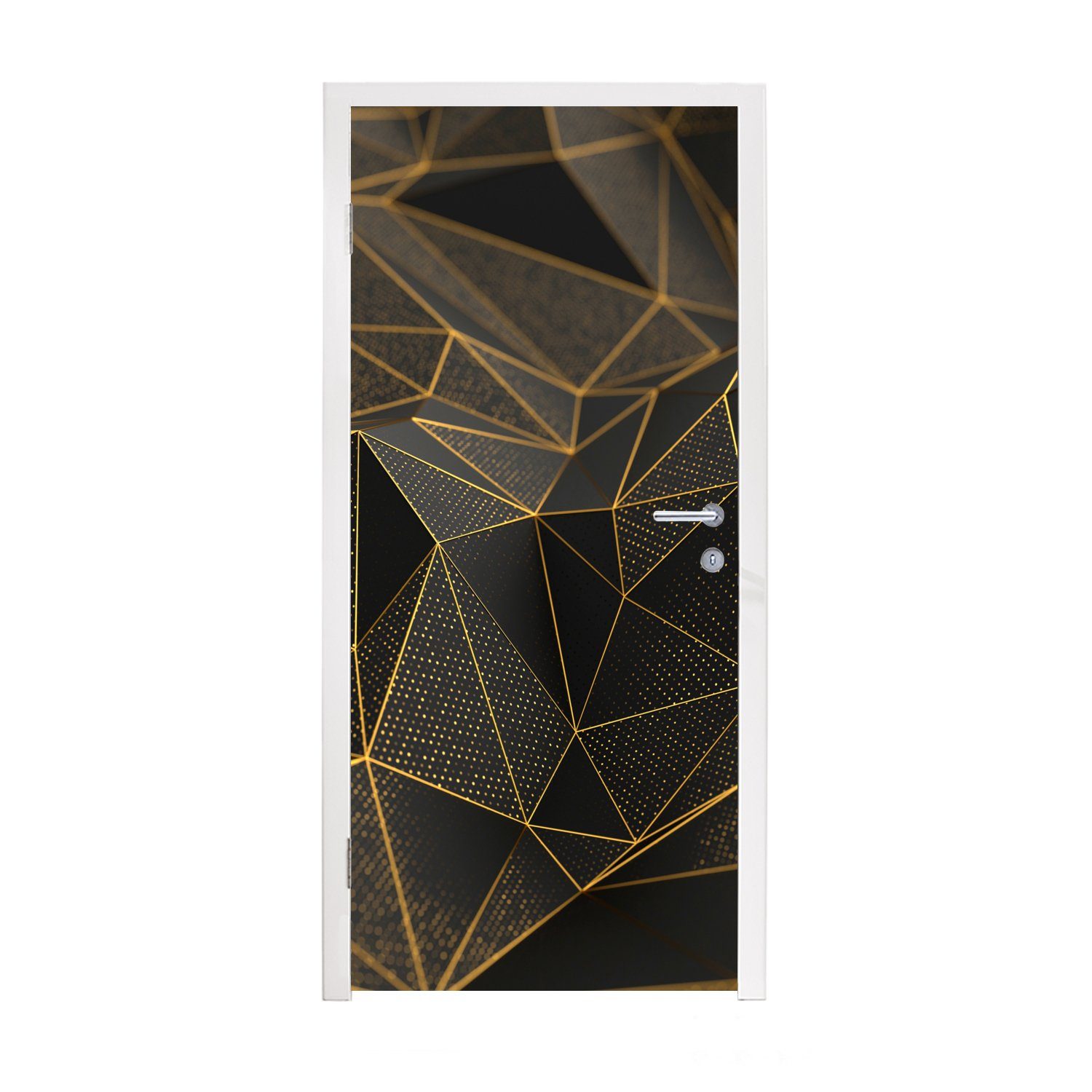 MuchoWow Türtapete Abstrakt Luxus 3D - Fototapete 75x205 - Kunst, cm - Matt, (1 Gold Tür, für Türaufkleber, St), bedruckt, 