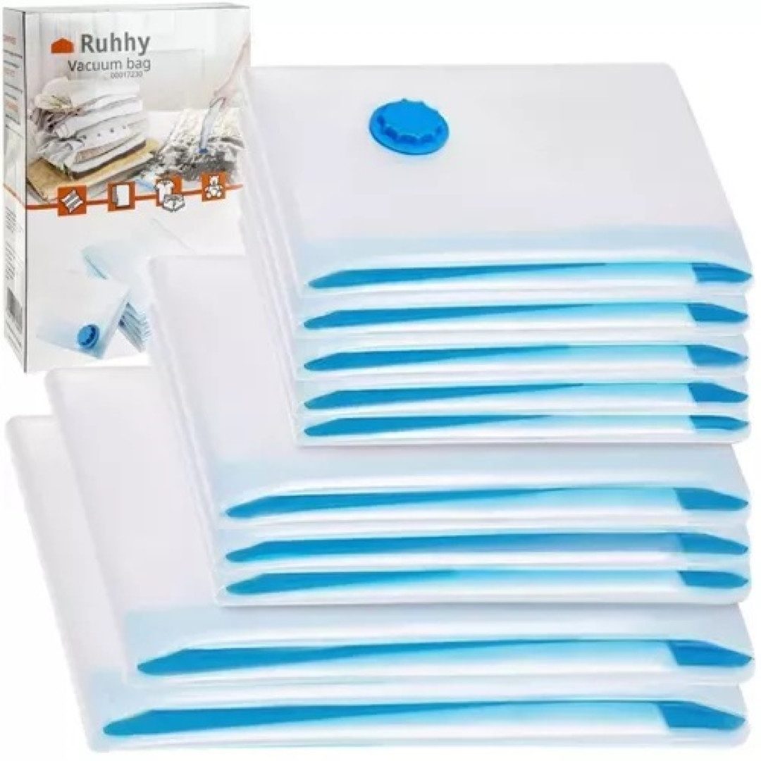 Ruhhy Vakuumierbeutel Vakuumbeutel-Set: 10 Beutel für optimale Aufbewahrungslösungen, 10er Set Schützt Kleidung effektiv vor Staub, Schmutz und Feuchtigkeit