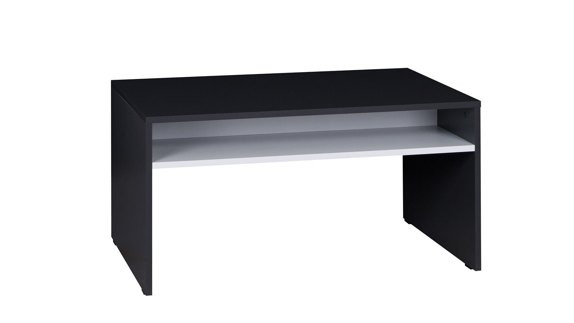 Stylefy Couchtisch Senza Design Matt Graphit Modern Beistelltisch), - aus Fach, Holzwerkstoff, Tischplatte, unter Stauraum mit Weiß (Wohzimmertisch