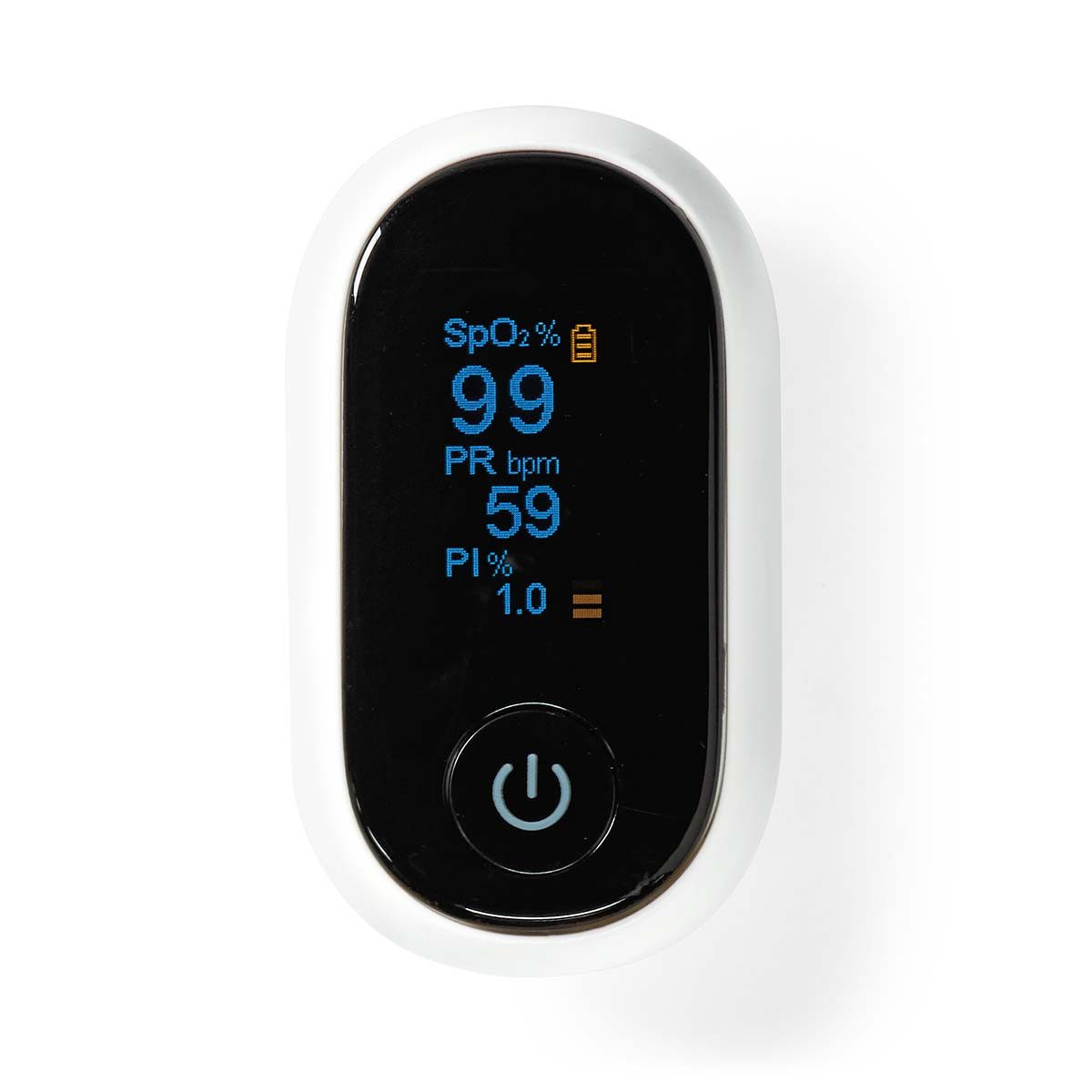 Nedis Pulsoximeter BTHOX10WT, Bluetooth, OLED-Display, 8-Sekunden-Messung für Zuhause und unterwegs