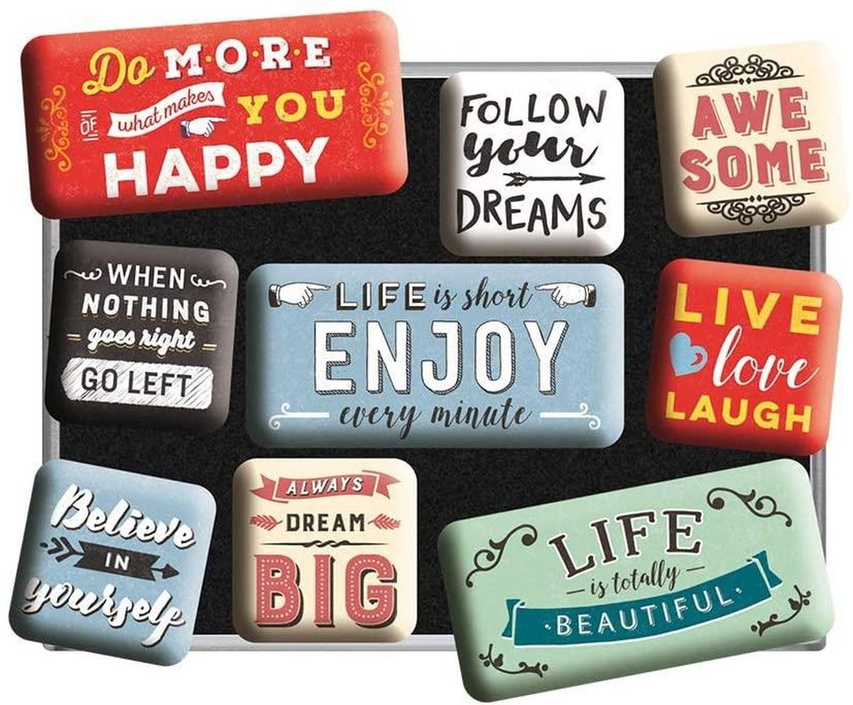 Nostalgic-Art Magnet 9tlg. Magnetset - Word Up - Enjoy Life