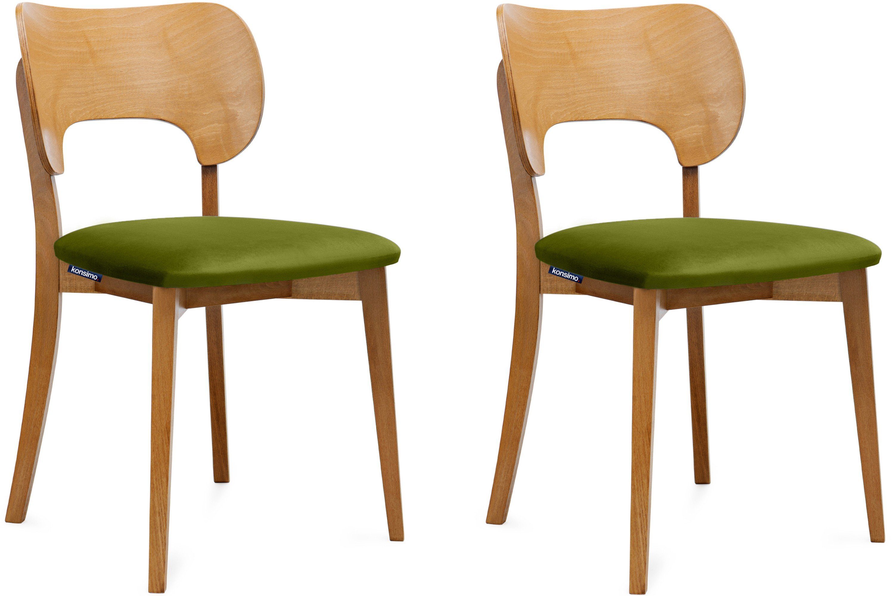 KONSIMO® Holzstuhl LYCO Esszimmerstühle, bequemer Sitz, Eiche (Set, 2 St), Velours-Sitz, Gestell aus Massivholz, hergestellt in der EU. Reduzierter Preis € 279,00. Unverbindliche Preisempfehlung € 349,00