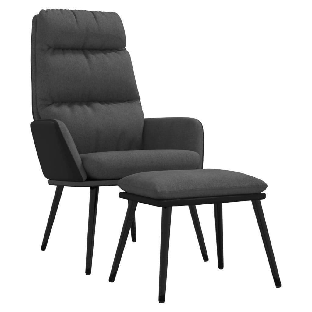 vidaXL Sessel Relaxsessel mit Hocker Dunkelgrau günstig online kaufen