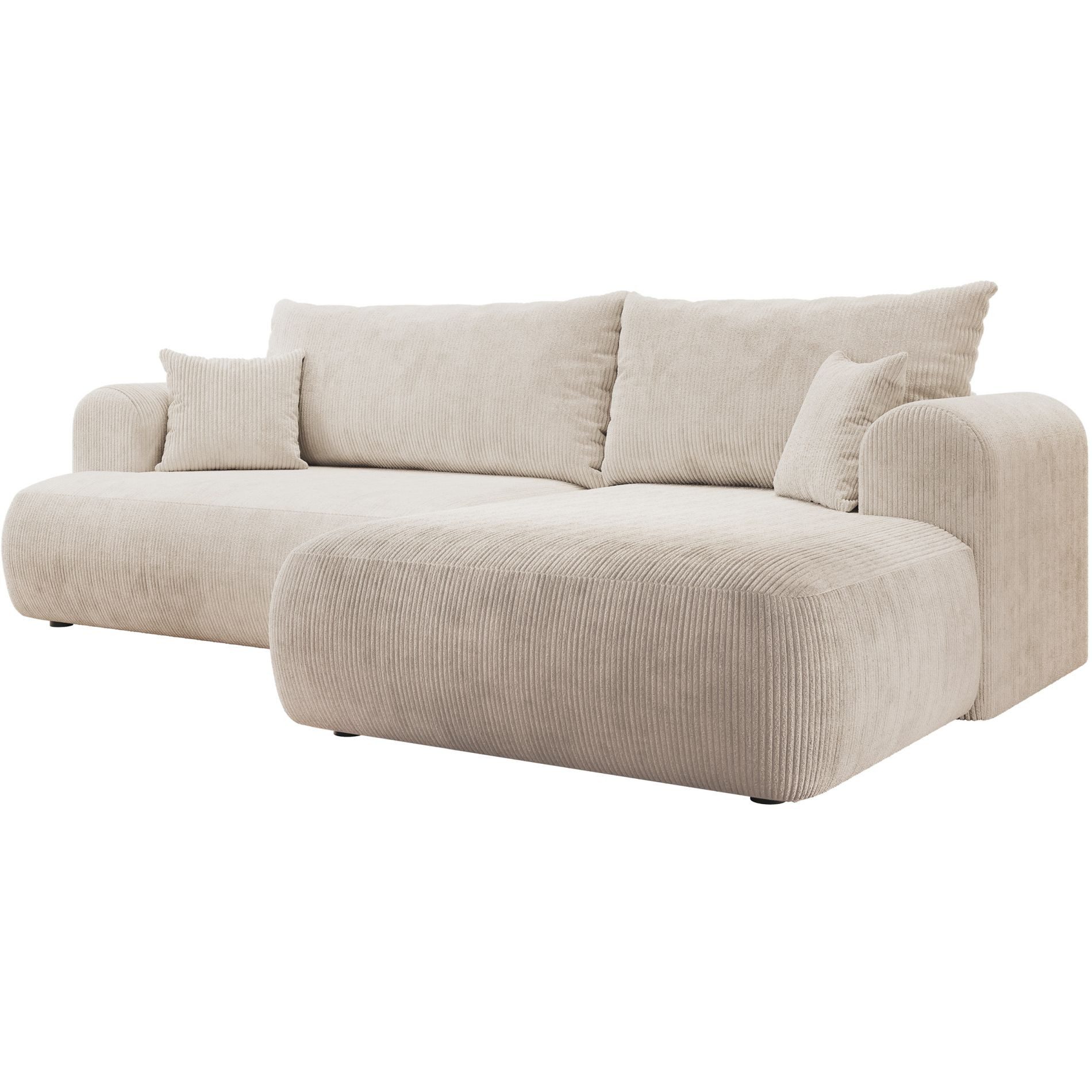 Selsey Ecksofa OVO CORD, Ecksofa Schlafsofa 4-Sitzer mit Cordbezug und Bettkasten