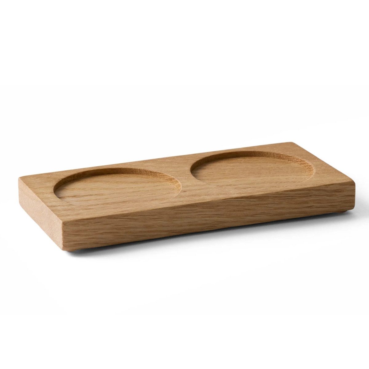 CrushGrind Tablett Untersetzer für 2 Mühlen, Eichenholz, Holz (FSC® Eiche), Passend für 2 Mühlen mit je max. 5.9 cm Durchmesser