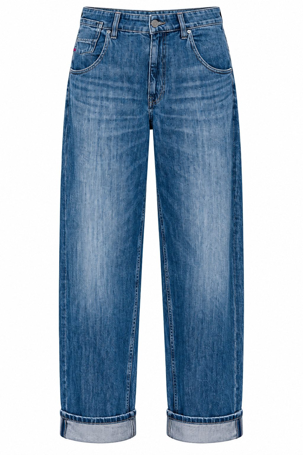 Freeman T. Porter Weite Jeans Robyn Pant - Lässige Boyfriend-Jeans mit Aufschlag für Damen