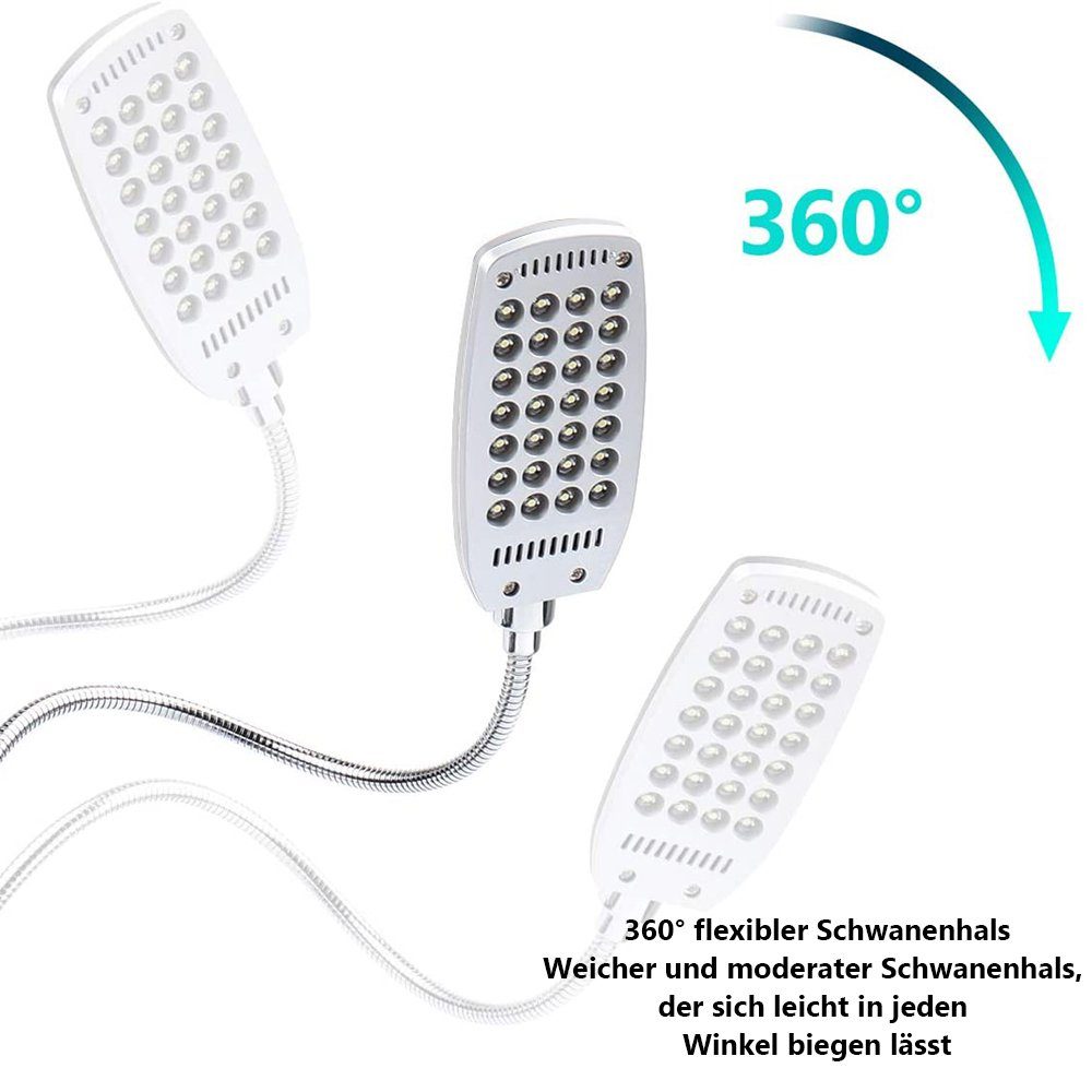 Augenschutz LED Leselampe Wiederaufladbar GelldG Buch 28 Leseleuchte Klemme, LED Leselampe