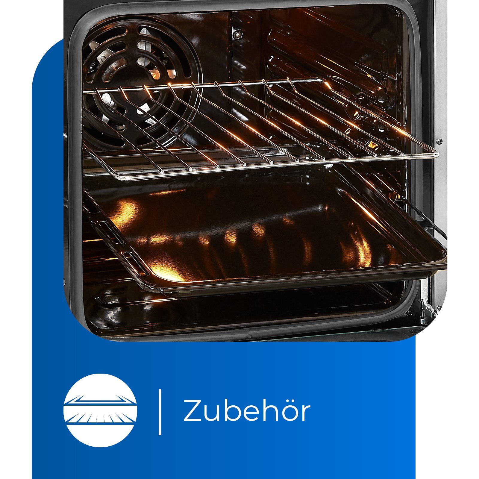 exquisit Elektro-Standherd ECM 5-4 & BZ, Kochen flexibles ideal 2-Kreisbräter Inox für Umluft, Grill, Bräterzone