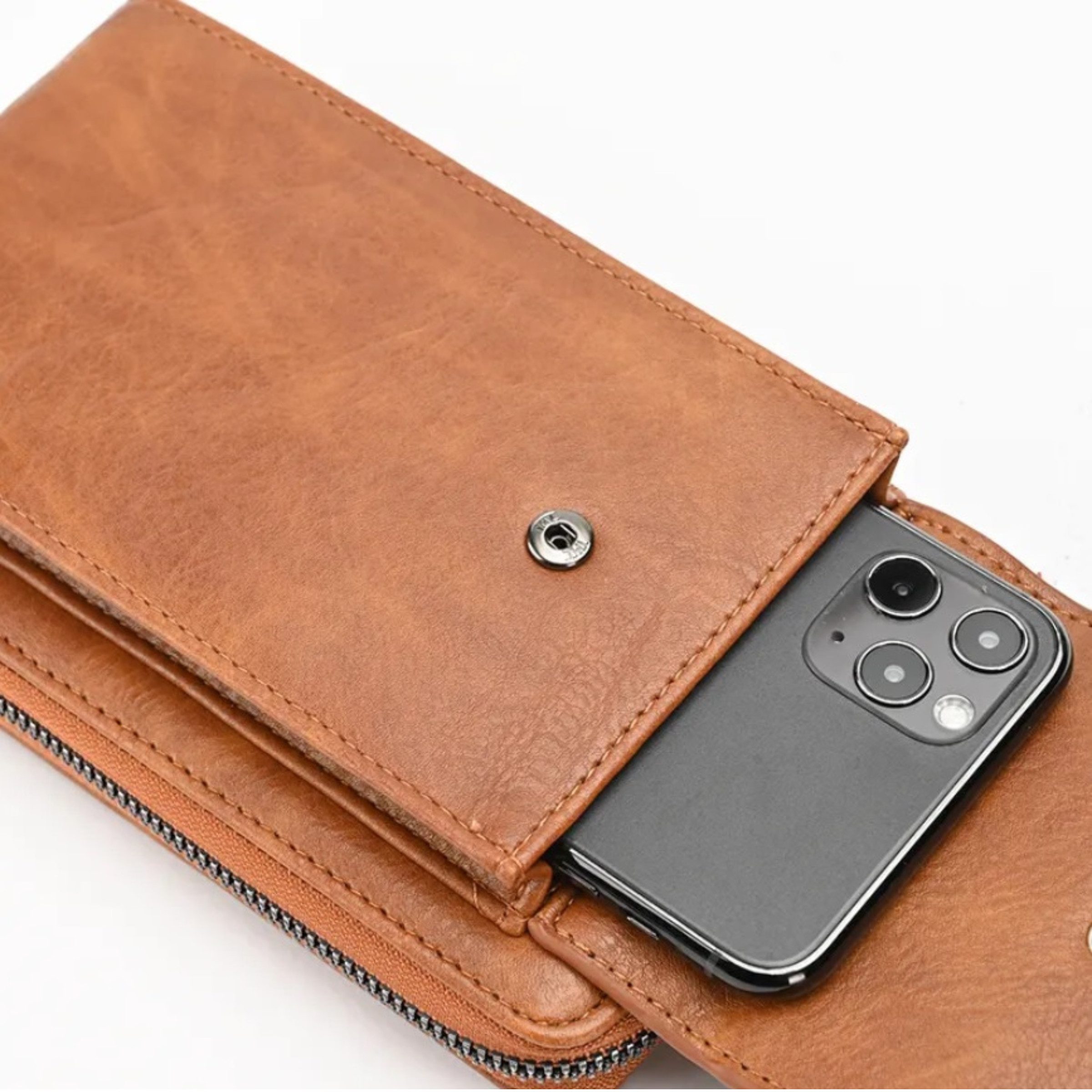 Renna Leather Mini Bag Leder Handyhülle Geldbörse 2in1 Tasche mit Gürtel