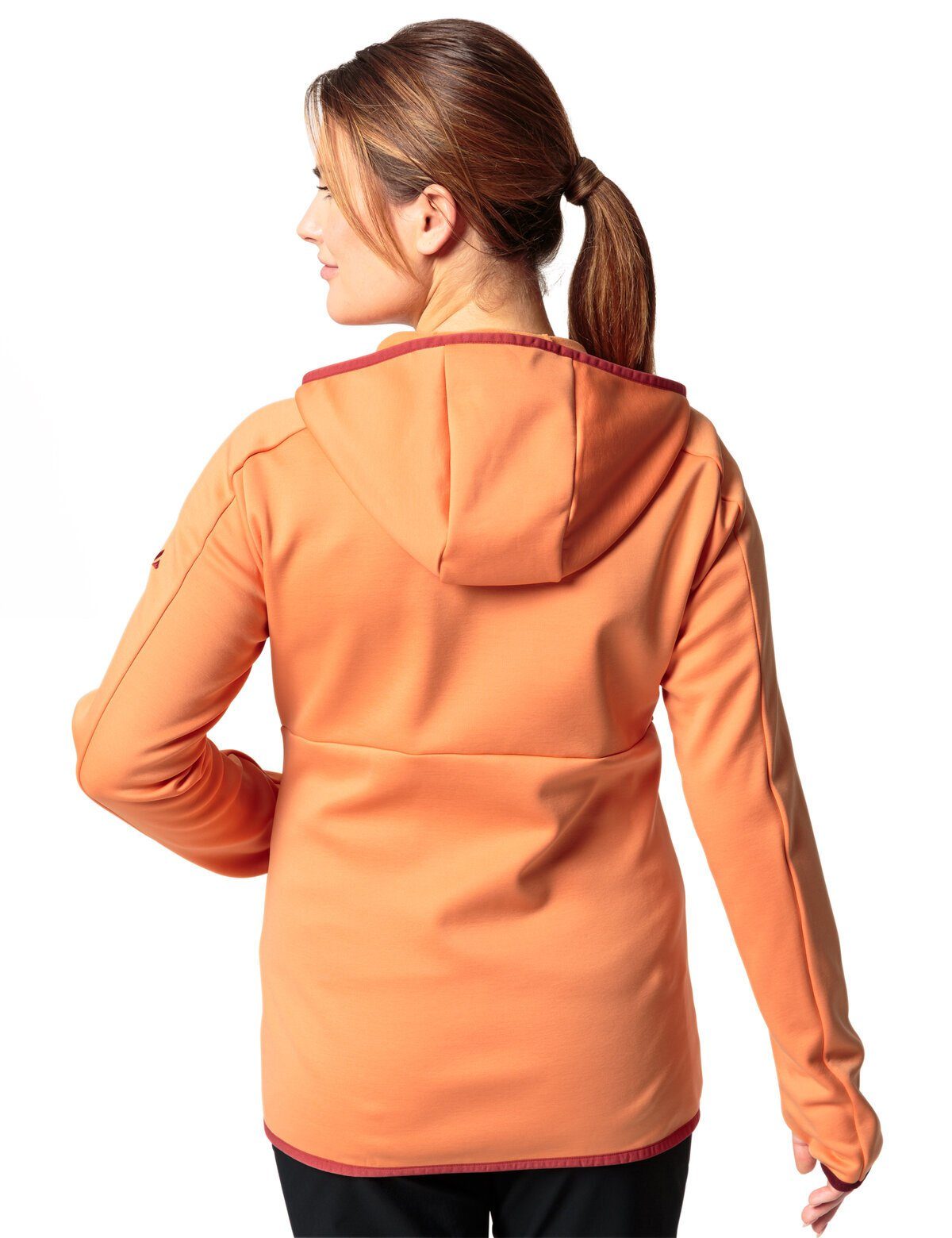 VAUDE Outdoorjacke Women's Valsorda Fleece kompensiert Klimaneutral (1-St) Hoody orange sweet