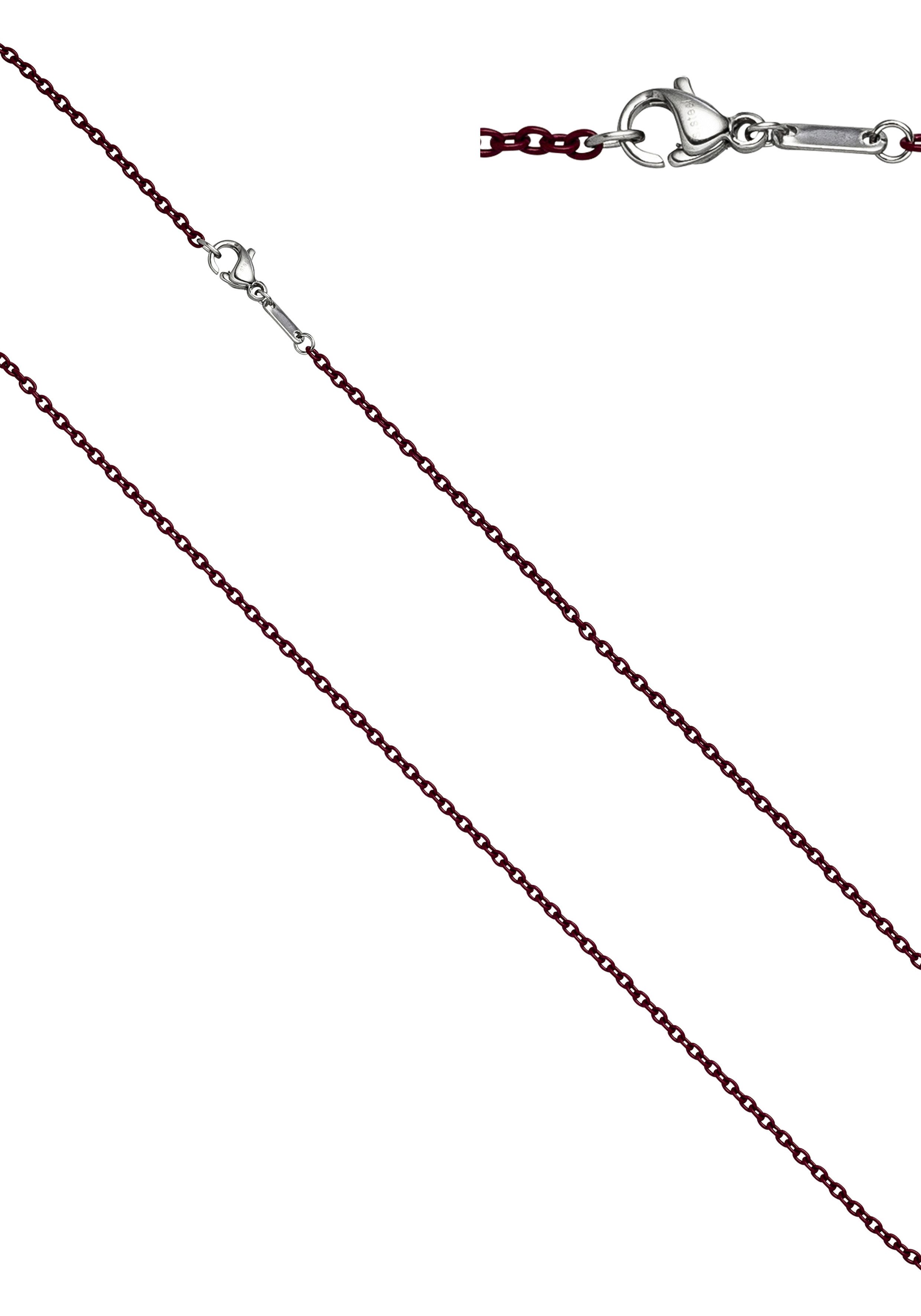 JOBO Edelstahlkette Rund-Ankerkette 1,9 mm, Edelstahl weinrot lackiert 42 cm