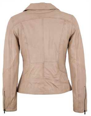 Jilani Lederjacke Baila Jilani - Damen Echtleder Lederjacke Lammnappa perlmutt