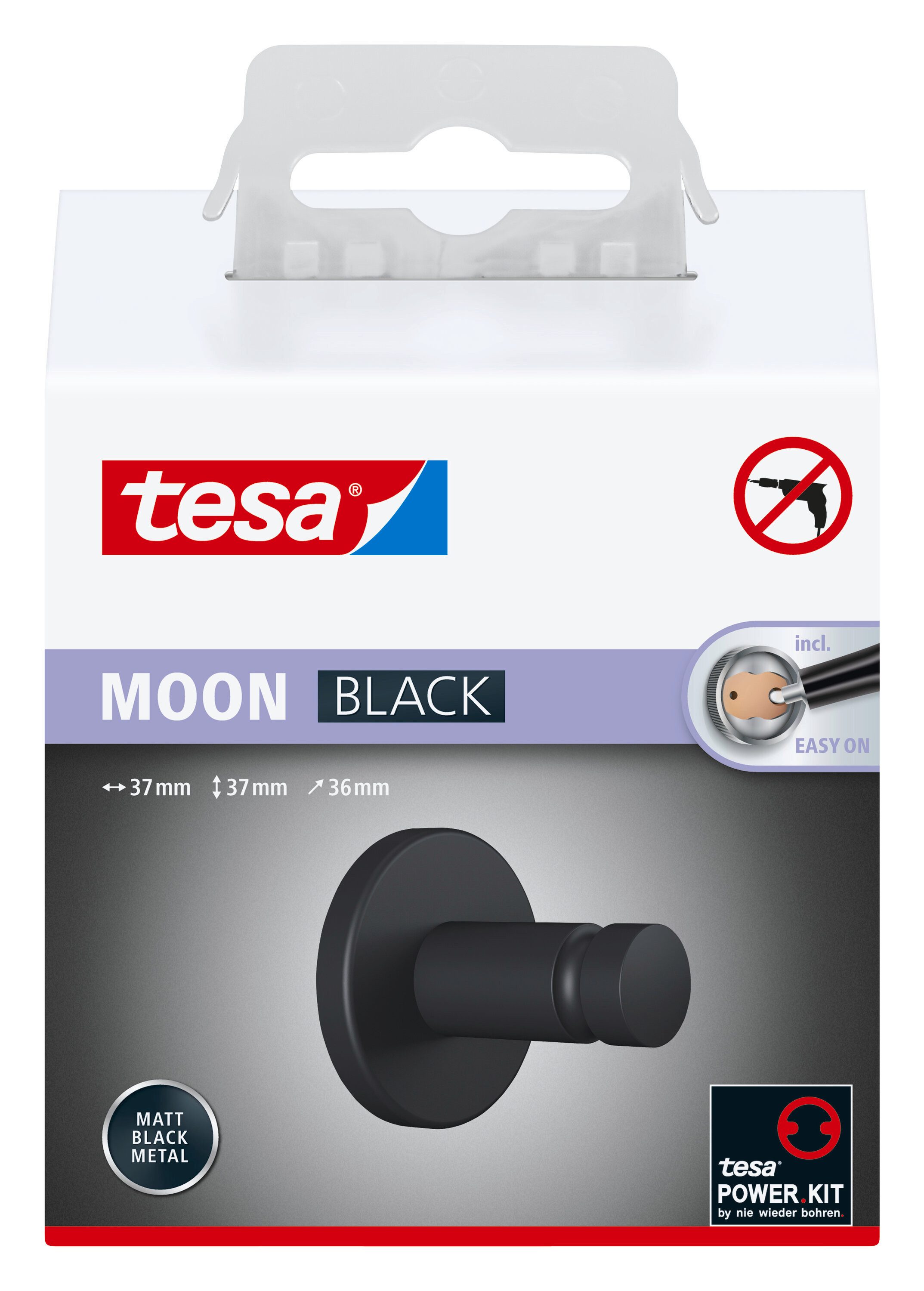 tesa Handtuchhaken MOON Handtuchhaken ohne Bohren - 3,7 cm : 3,7 cm : 3,6 c günstig online kaufen