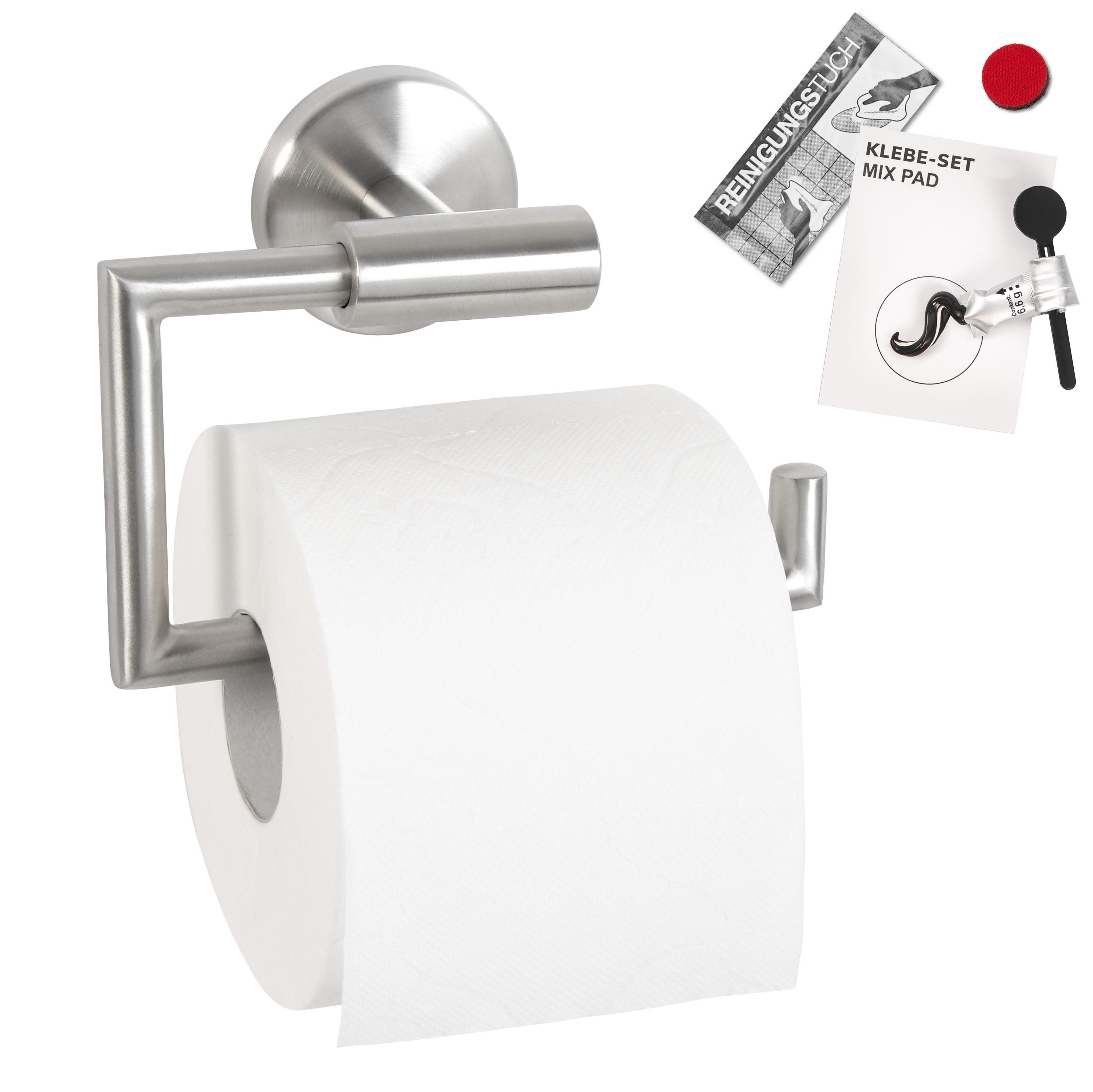 bremermann Toilettenpapierhalter Bad-Serie PIAZZA - inkl. Klebeset aus Edelstahl matt