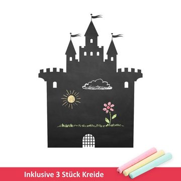 nikima Wandtattoo Burg (Folie), selbstklebende Tafelfolie/ Kreidefolie inkl. 3 Stück Kreide
