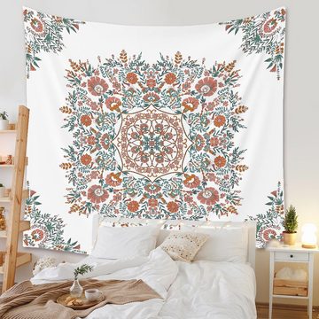 Wandteppich Mandala Flower Tapestry Wall Hanging-Bohemian Hippie für Home Decor, Vaxiuja
