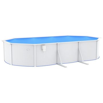 furnicato Pool Stahlwand-Oval 610x360x120 cm Weiß