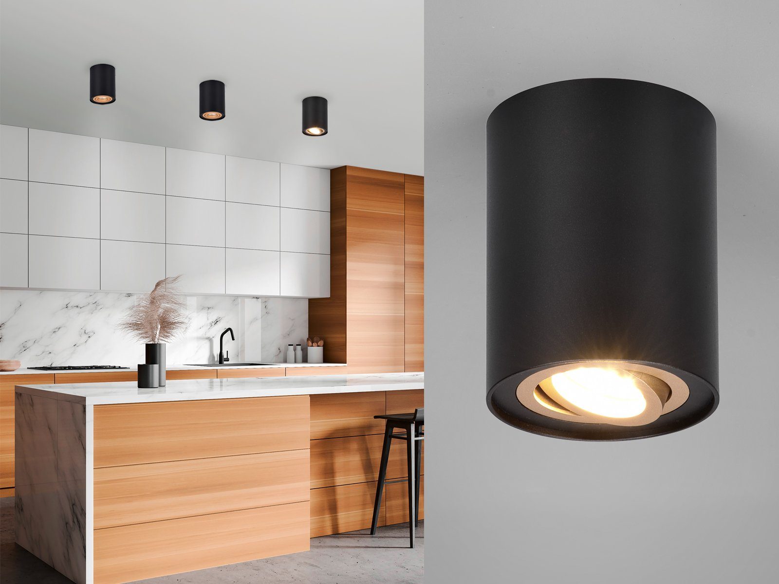 TRIO Leuchten LED Deckenstrahler, Dimmfunktion, LED wechselbar, Warmweiß, A günstig online kaufen