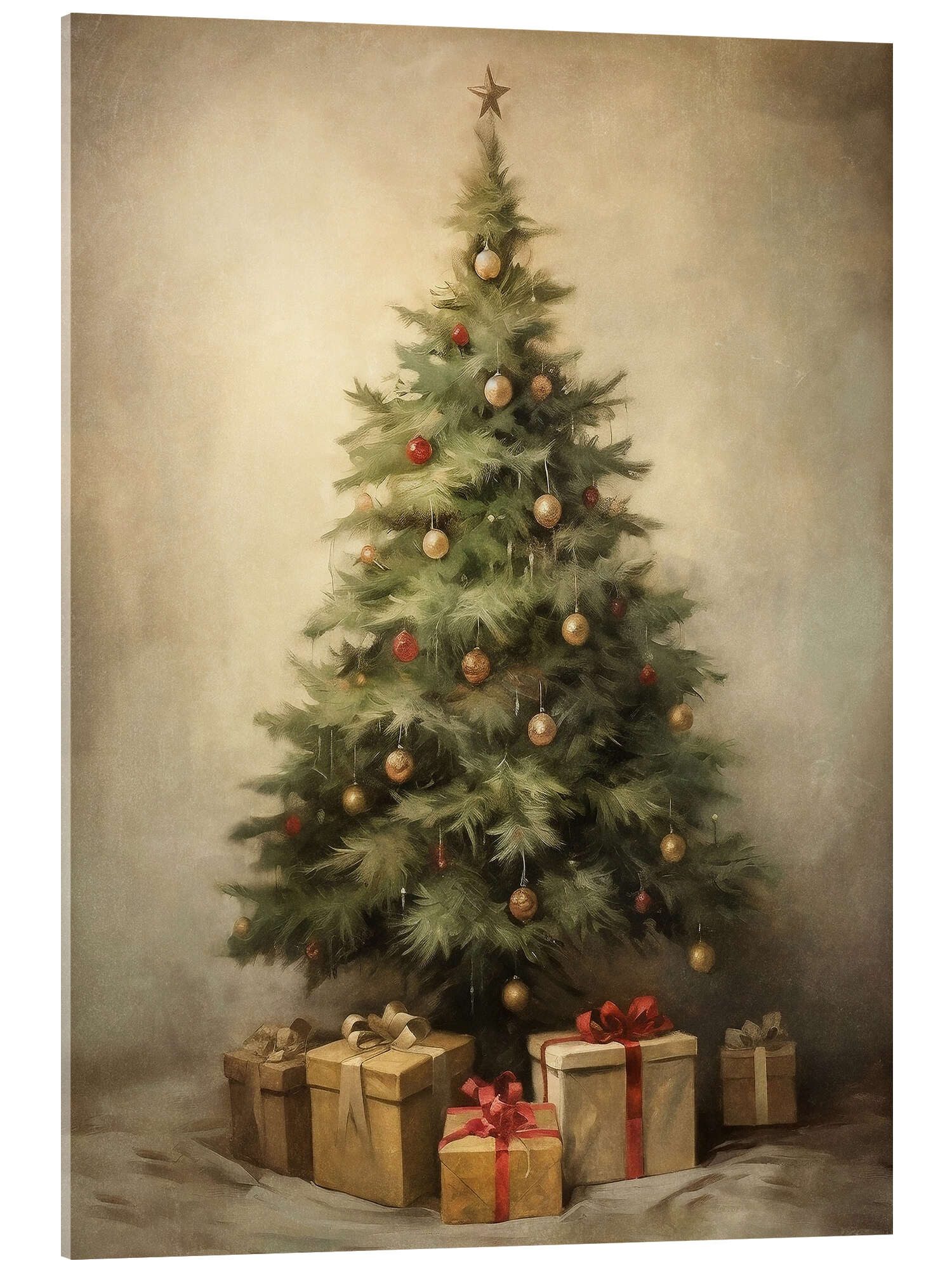 Posterlounge Wandbild Weihnachtsbaum mit Geschenken, Olga Telnova, erhältlich als Poster, Leinwandbild, Wandsticker oder Acrylglasbild