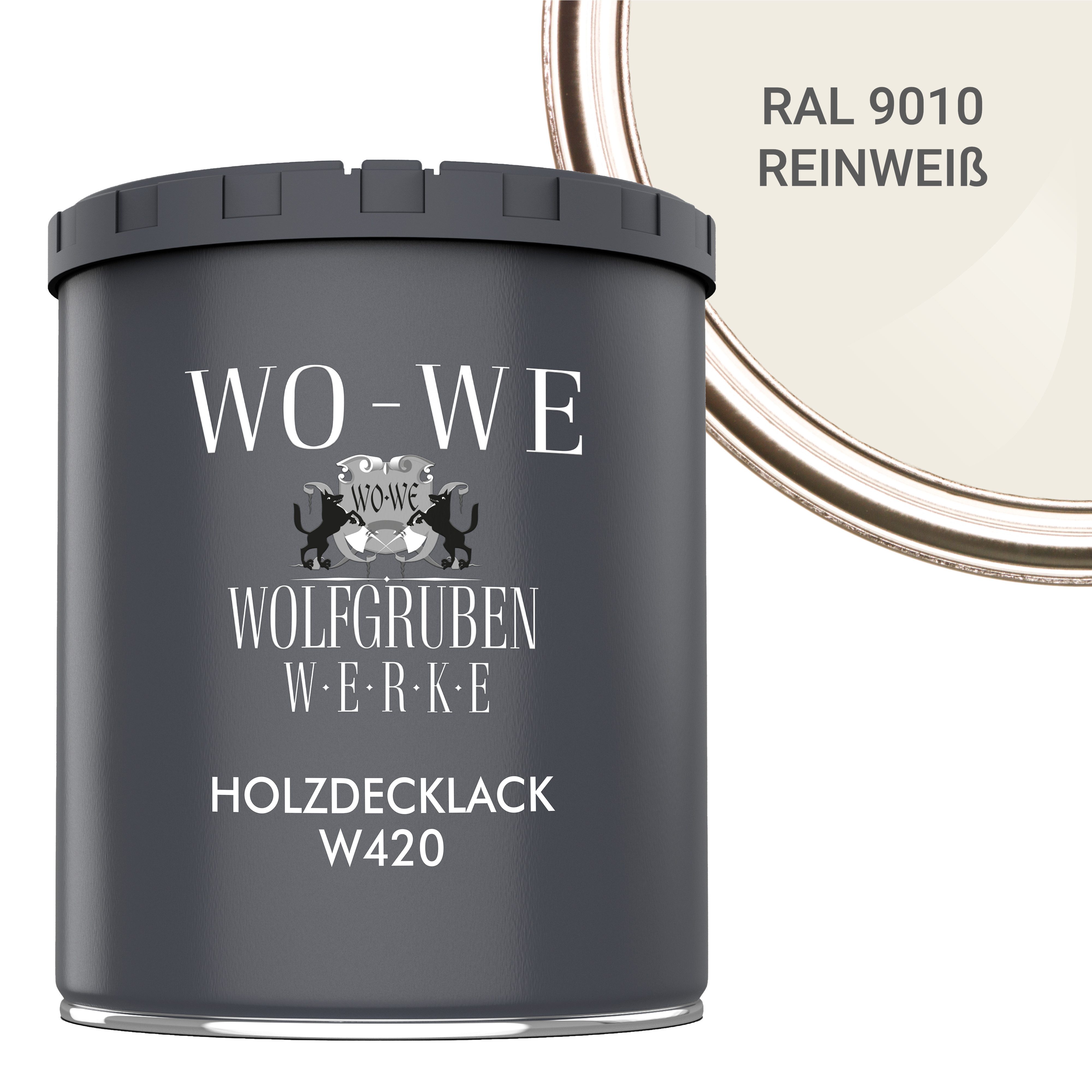WO-WE Holzlack Holzfarbe Wetterschutzfarbe Holzanstrich W420, 1-10L, Seidenglänzend, Wasserbasis