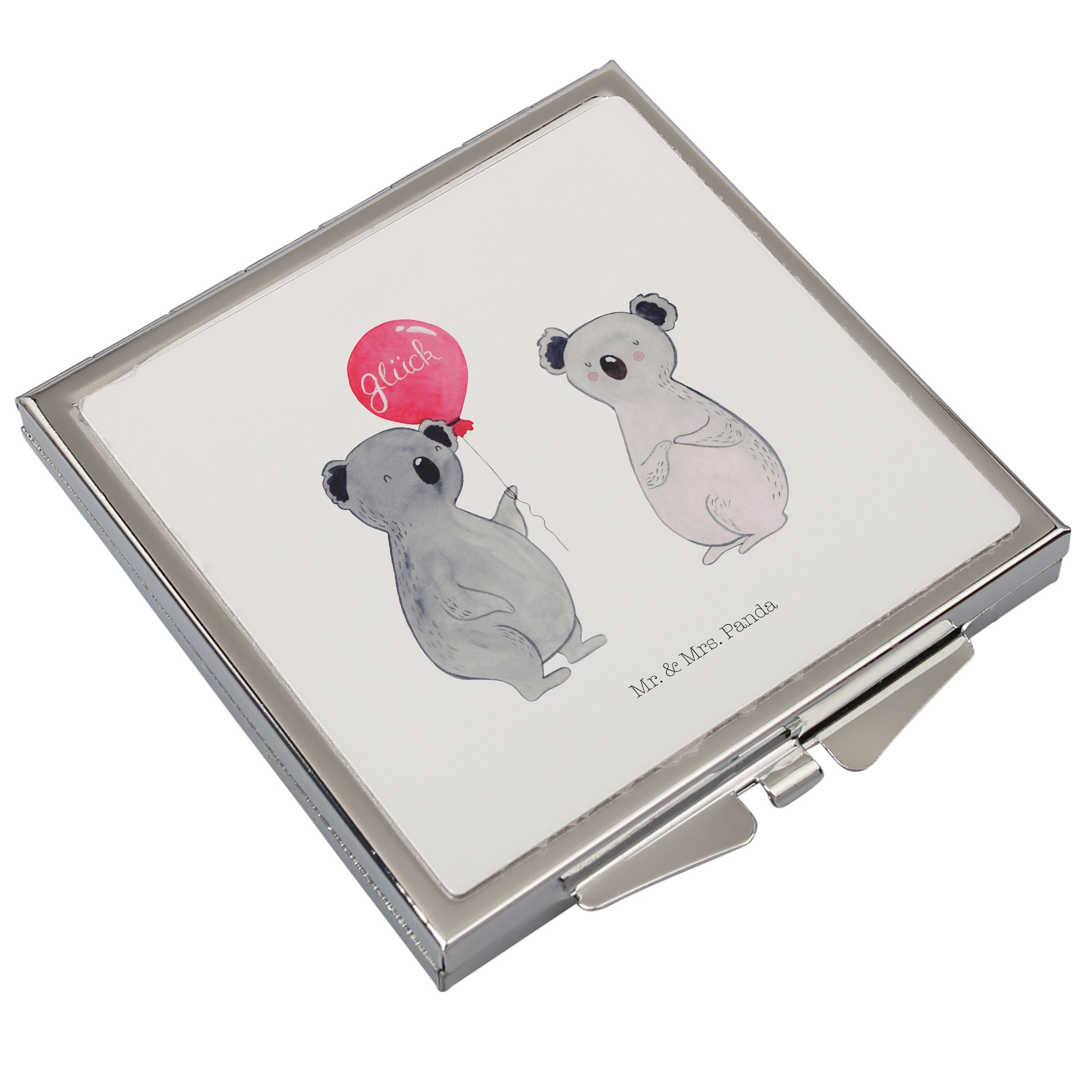 Mrs. (1-St) Luftballon Quadrat, Geschenk, Weiß Party, Koala schminken Kosmetikspiegel Panda Mr. silber, - - &