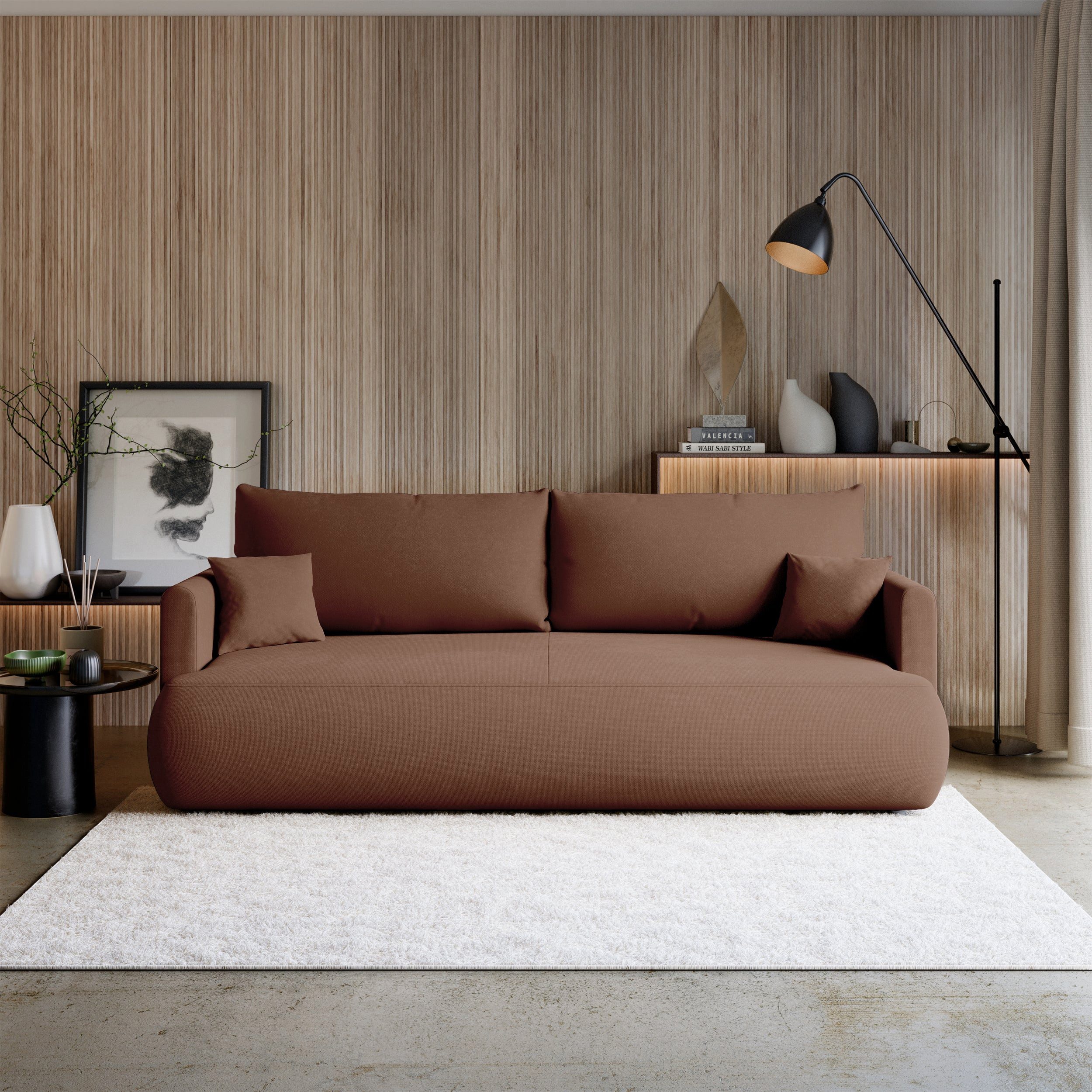 Selsey Schlafsofa, 3-Sitzer mit Schlaffunktion, Bettkasten, Chenille Easy Clean, 226 cm