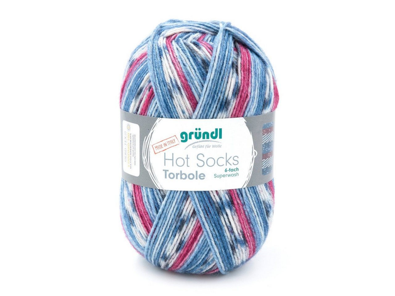 Thumbnail - Gründl Gründl Sockenwolle Hot Socks Torbole, 6-fach, 150 Häkelwolle