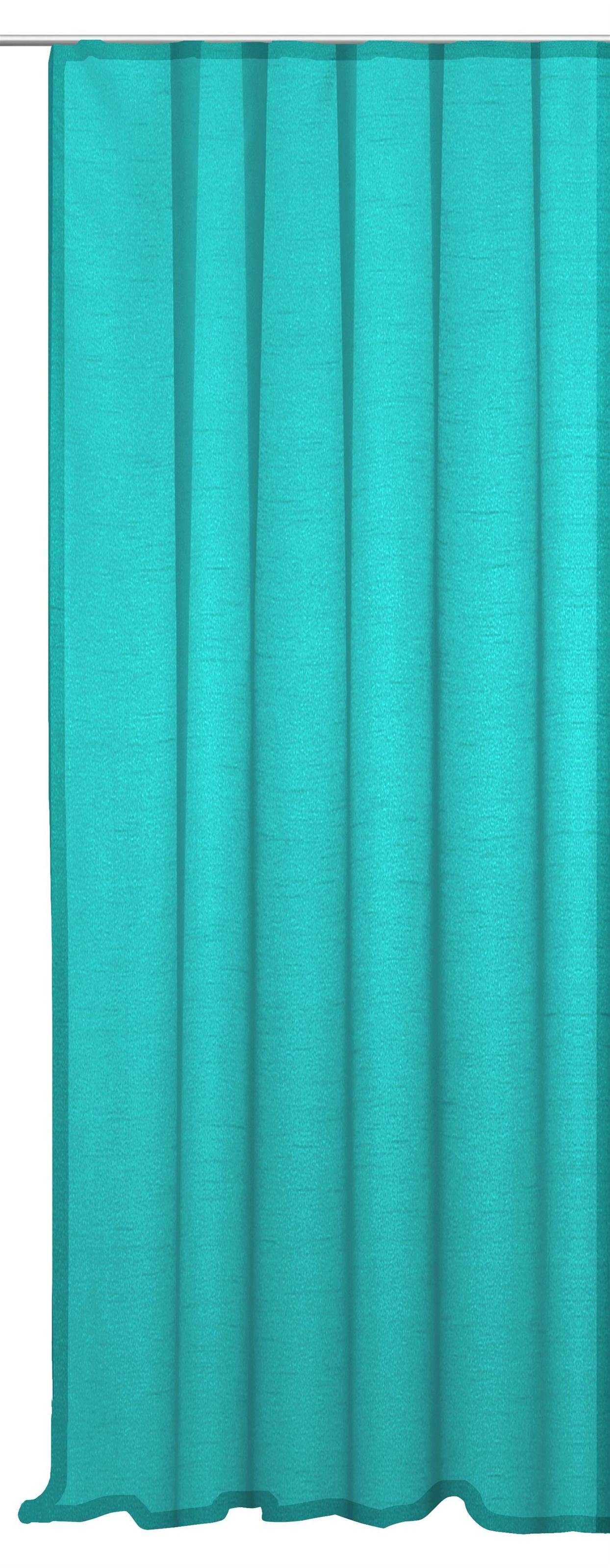 Haus und Deko Gardine Vorhang Kräuselband Seidenglanz halbtransparent Dekoschal Gardine (1 St), Kräuselband, halbtransparent, Polyester