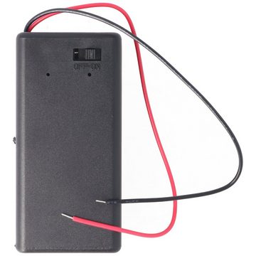 AccuCell AccuCell Batteriehalter für 1x 9Volt Block mit Ein- und Aus-Schalter Batterie