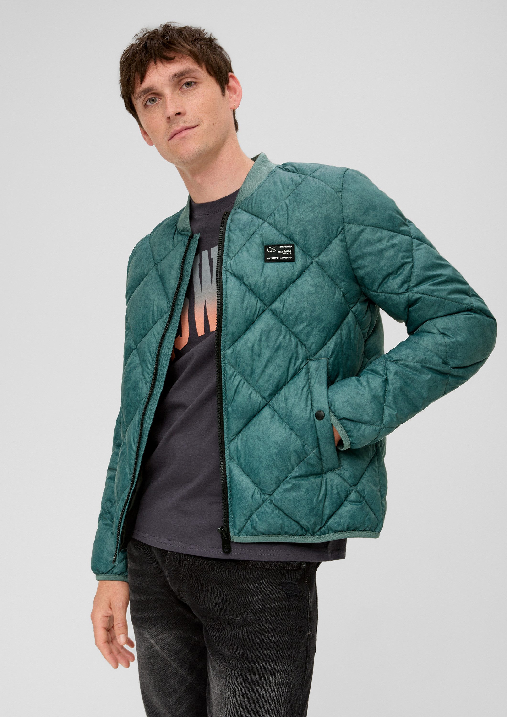 QS Funktionsjacke Outdoor-Jacke Steppjacke mit Allover-Print