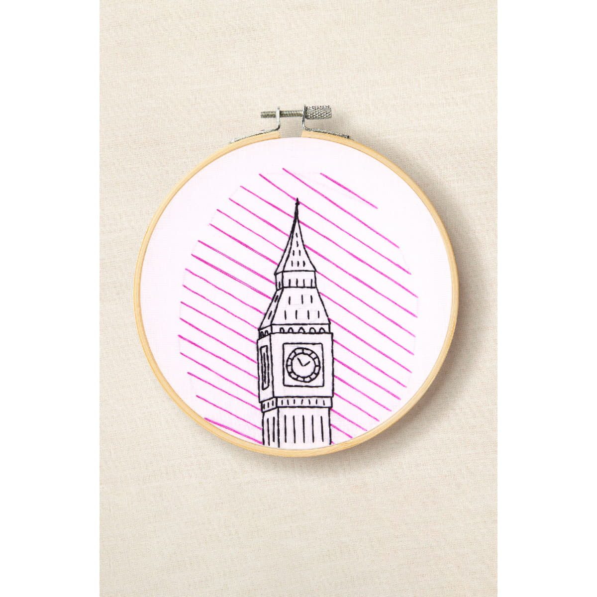 DMC Kreativset Freestyle Stickpackung mit Stickrahmen "Big Ben", vorbedruckt, (embroidery kit by Marussia)