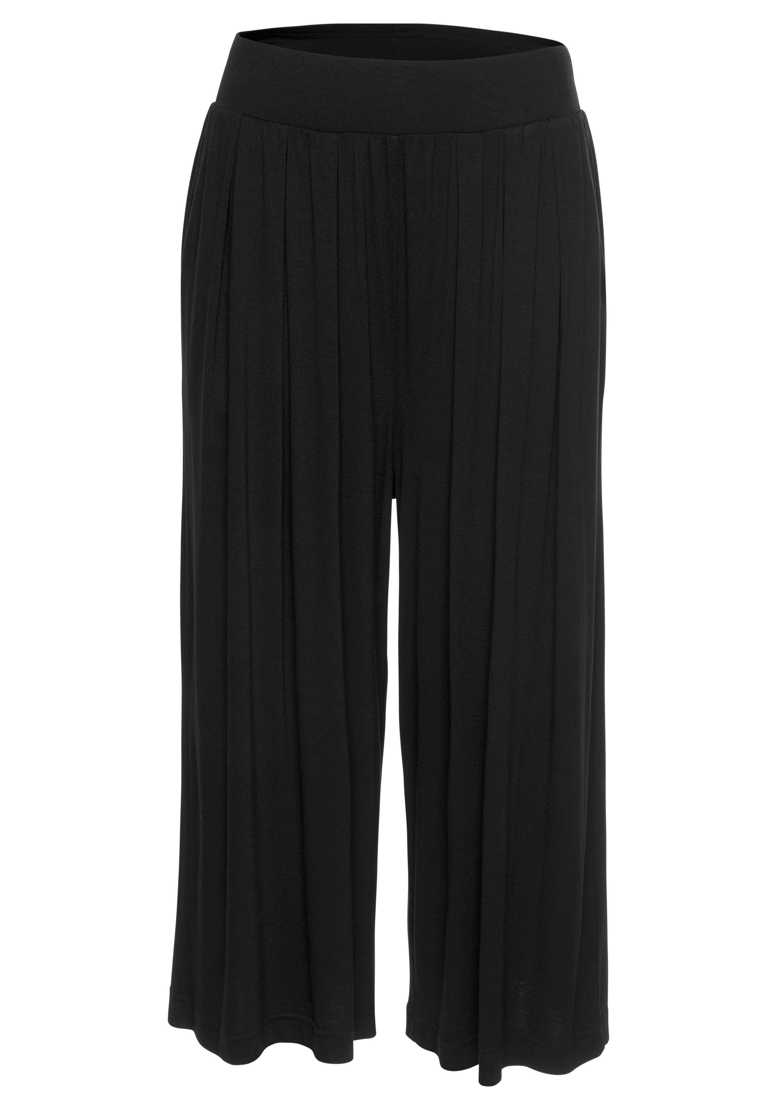 LASCANA Culotte mit extra weitem Bein aus luftig-leichter Viskose bequeme Schlupfhose mit modischen Falten, Strandhose, Sommerhose – Bild 2 von 5