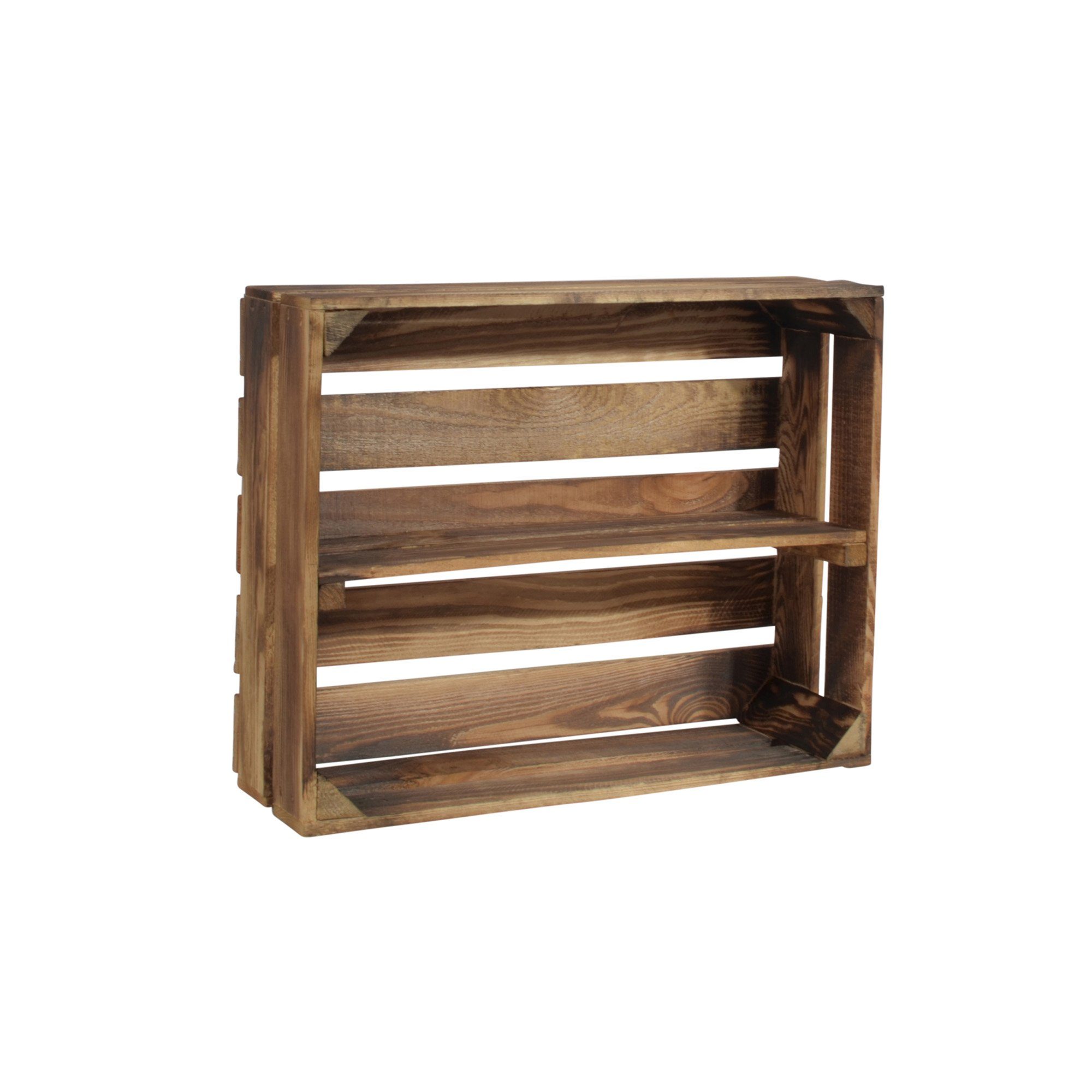 CHICCIE Holzkiste Holzregal Schmalhanz 50x40x15cm - Geflammt 1x langes Regal (1 St)