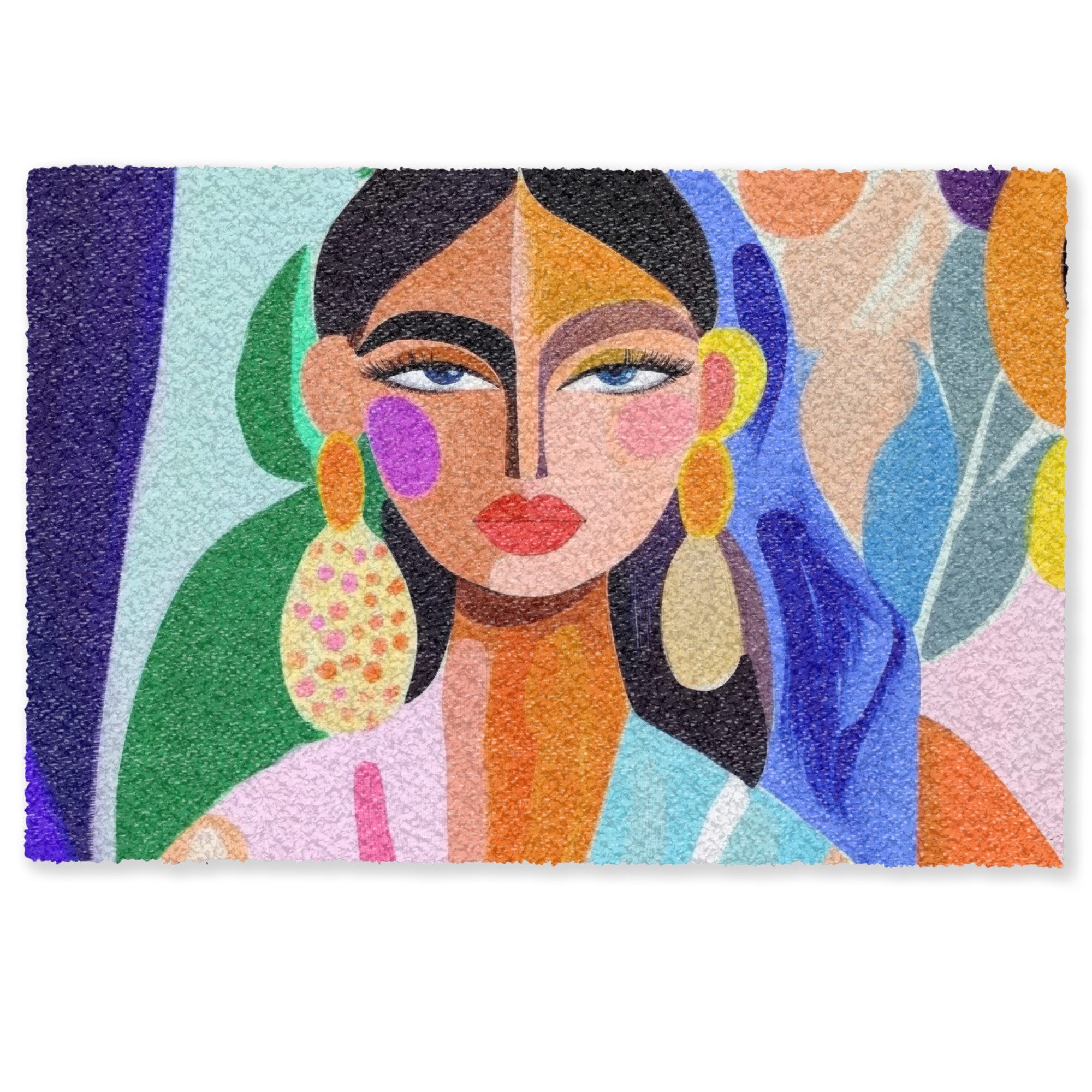 MuchoWow Fußmatte Porträt - Frau - Modern, Rechteckig, innen Schmutzfangmat günstig online kaufen