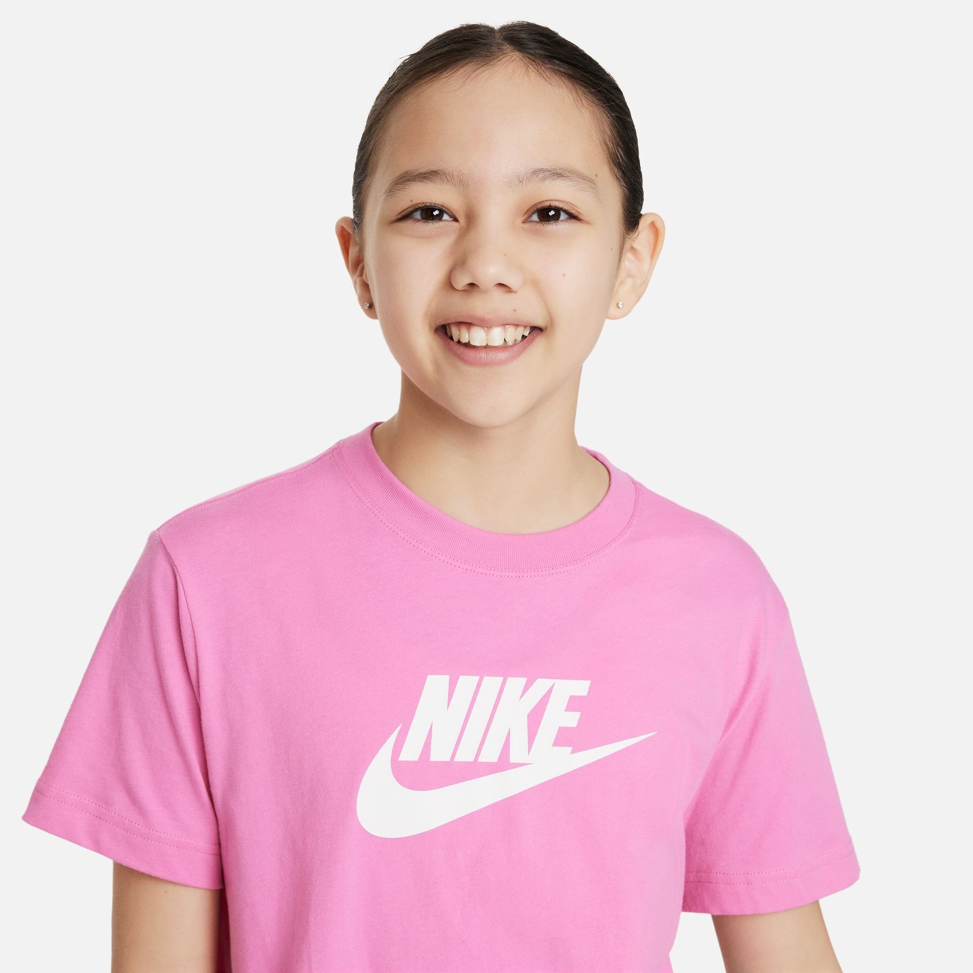 Nike Sportswear T-SHIRT (GIRLS) PLAYFUL PINK KIDS' BIG T-Shirt