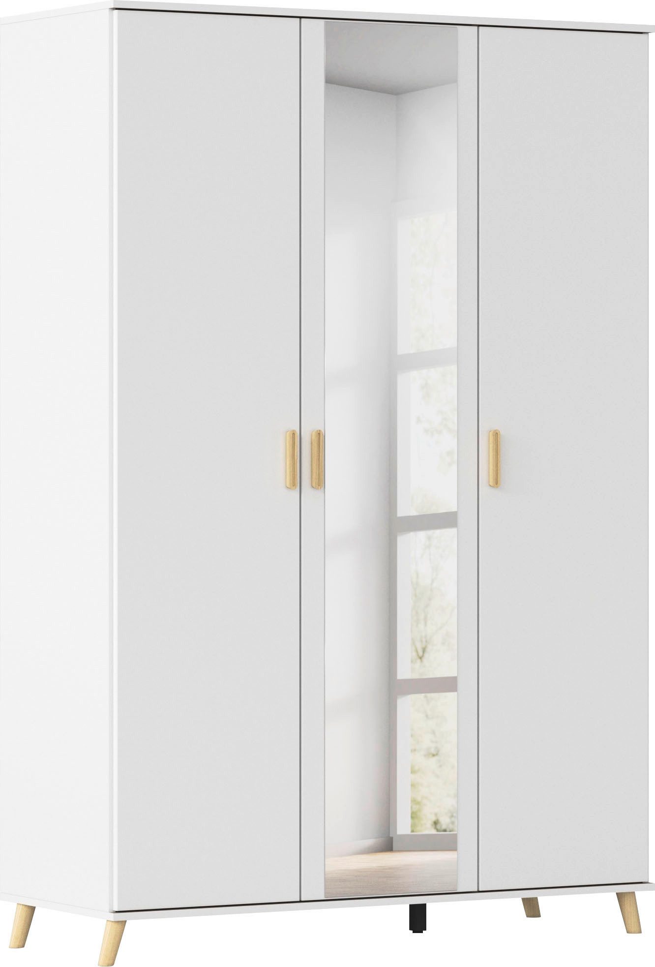 rauch Kleiderschrank Ottos Choice Skandi Kinderzimmer Bestseller Schlafzimmerschrank FALUN (Breite 137/182, Höhe 203 cm) im modernen Skandi-Look, Füße/Griffe Eiche massiv MADE IN GERMANY