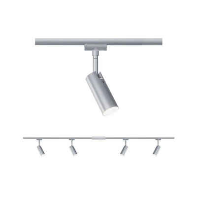 Paulmann Schienensystem-Sets URAIL BASISSET TUBO INKL VIER SPOTS IN CHROM MATT, (Enthält vier URail-Spots), Chrom matt, Inkl. Leuchtmittel, 3000 K, 480 lm, 230 V, LED-Technik