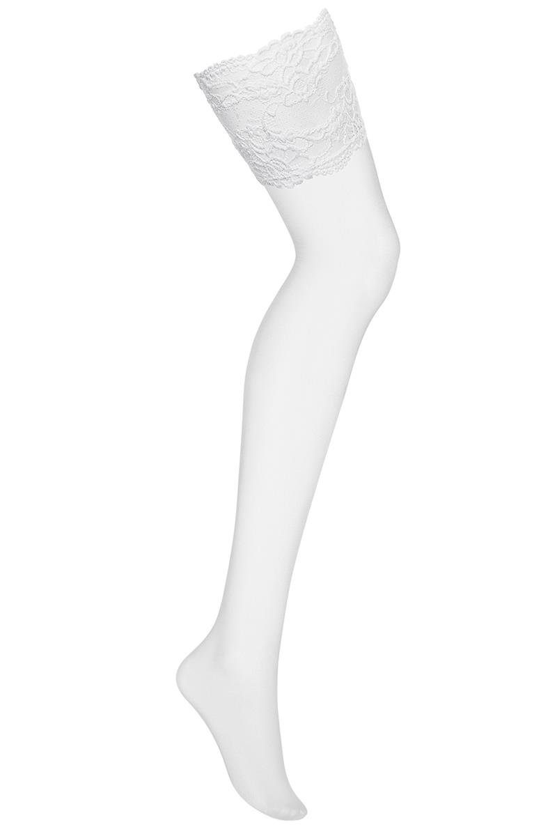 (1-Paar) Halterlose Strümpfe Nylon Strümpfe Stockings transparent Halterlose Obsessive weiß