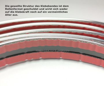 IWH Zierleisten-Aufkleber Chrom Zierleiste 3 m lang 20 mm breit wetterfest UV-resistent