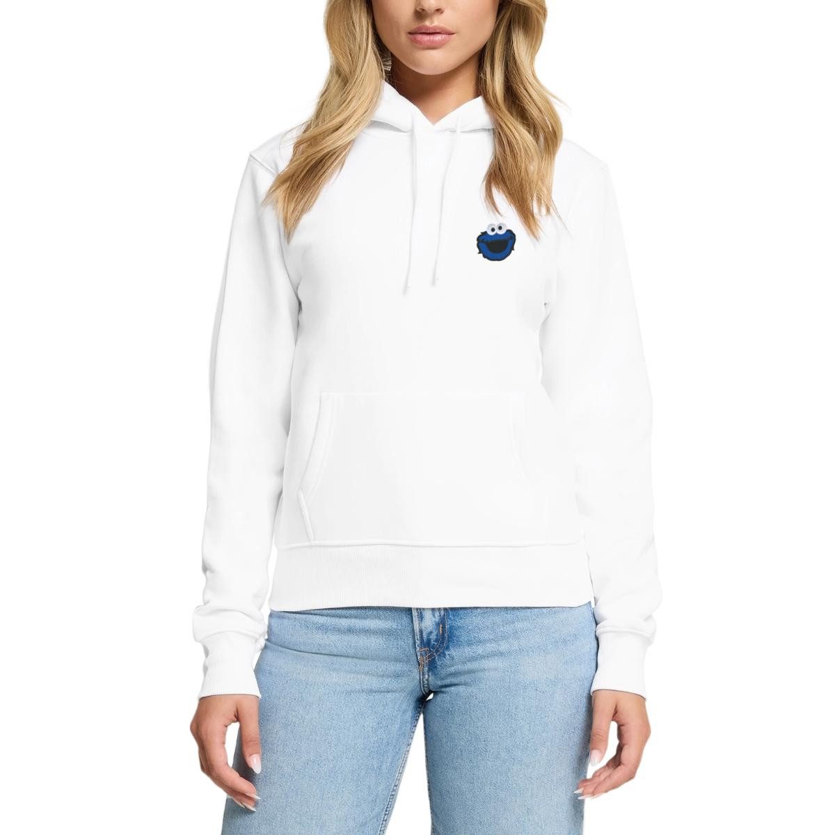 Hoodie Sesamstraße Stick Krümelmonster Damen Premium Hoodie