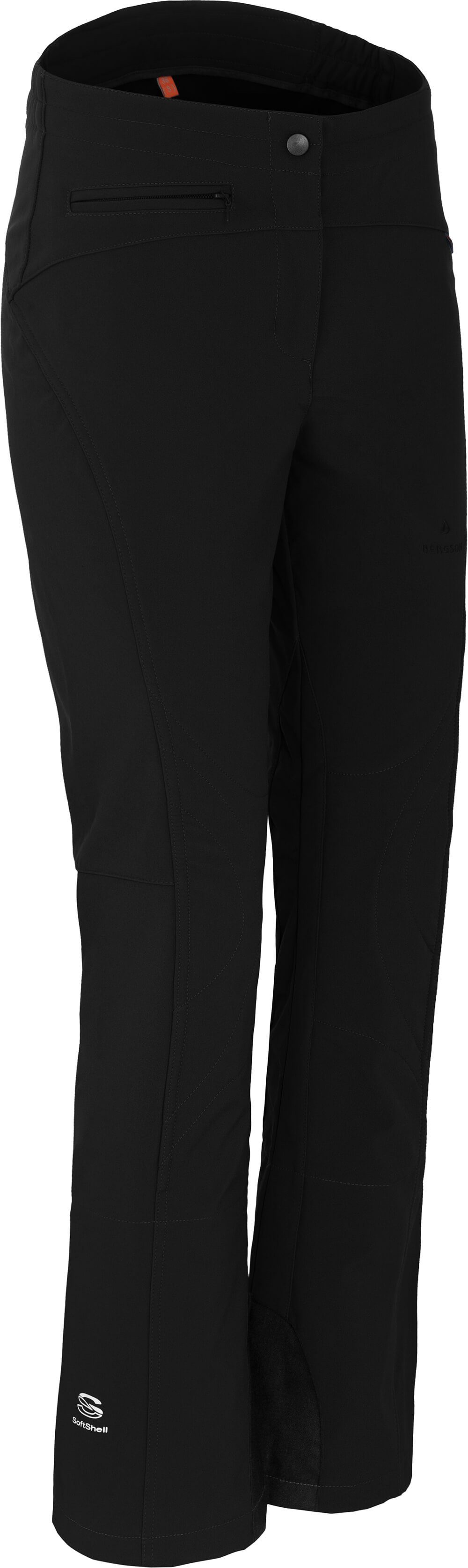 Bergson Skihose SWITCH Damen Softshell Skihose, winddicht, elastisch, Normalgrößen, schwarz