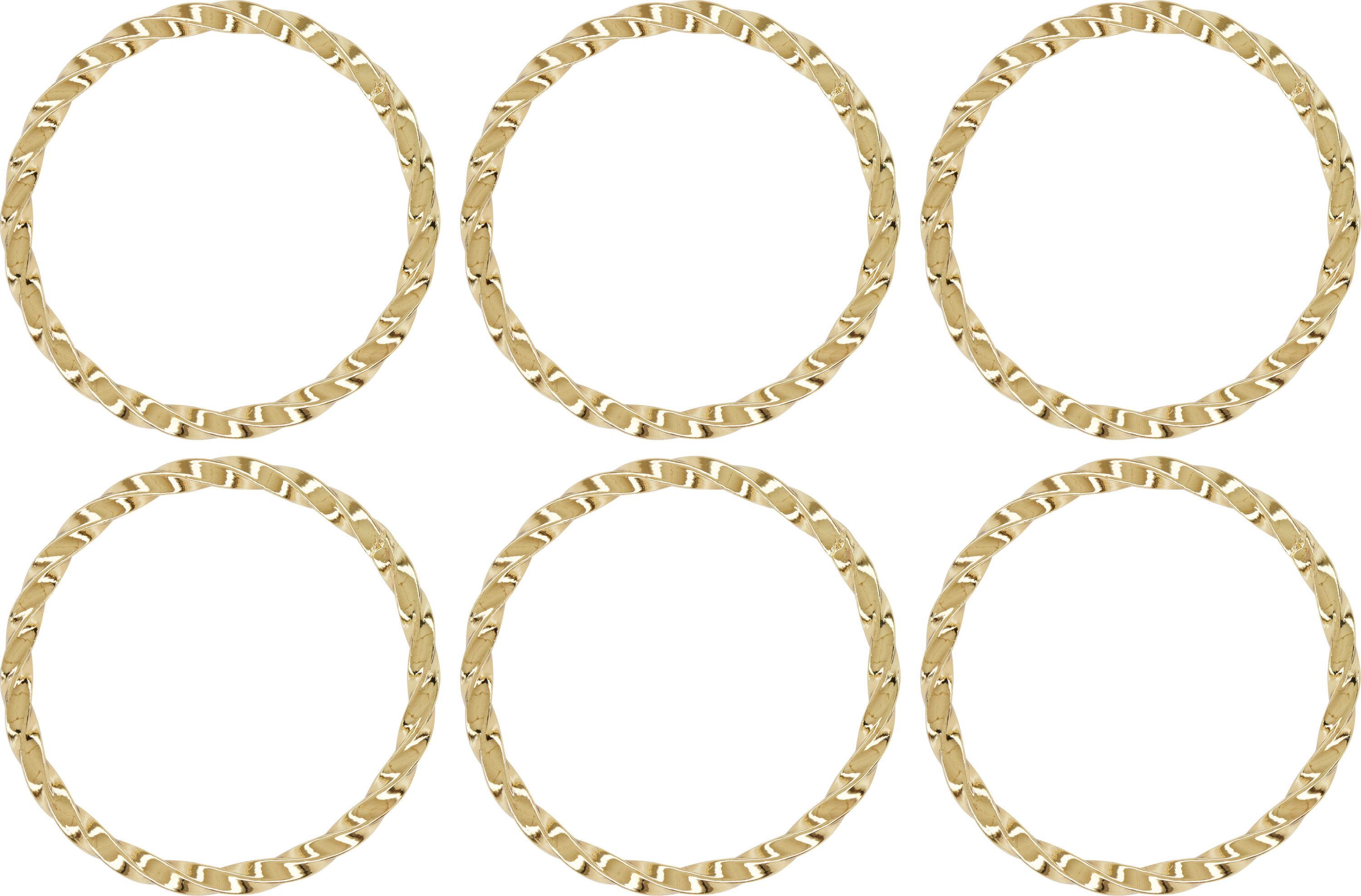 Rayher Fingerring Metall Ring gedreht, 6 Stück