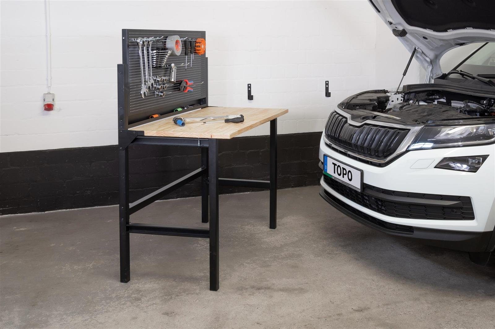 rikta Werkbank klappbare Werkbank mit 25mm Arbeitsplatte, (Set), Kiefernhol günstig online kaufen