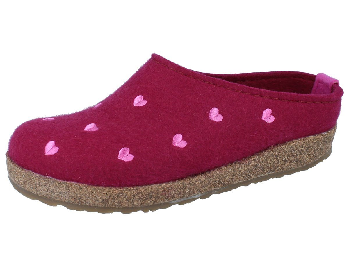 HAFLINGER Grizzly Cuoricino rot Wollfilz - Größe: 40 Clog