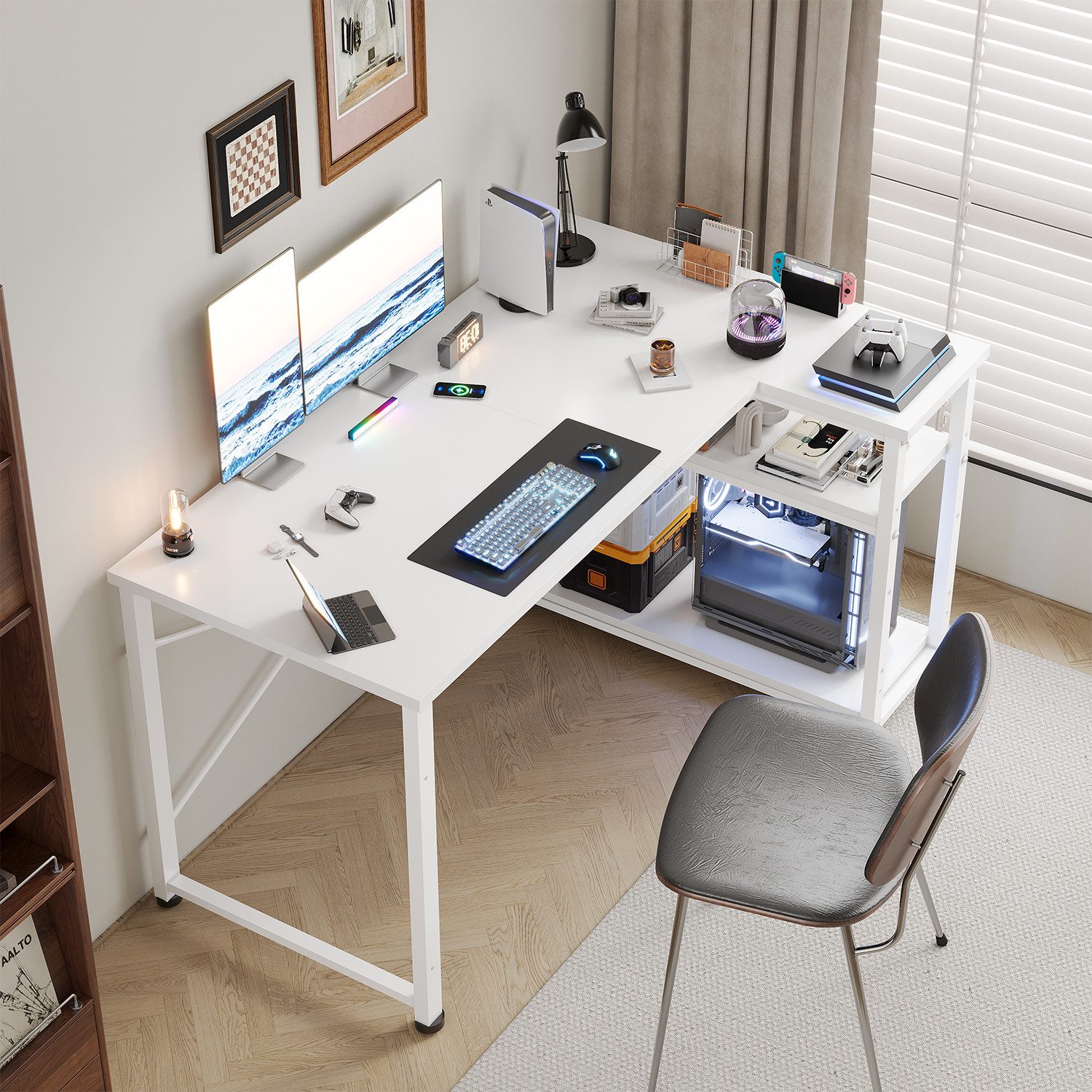 GUNJI Eckschreibtisch Eckschreibtisch Umkehrbarer L-förmiger Computer schre günstig online kaufen