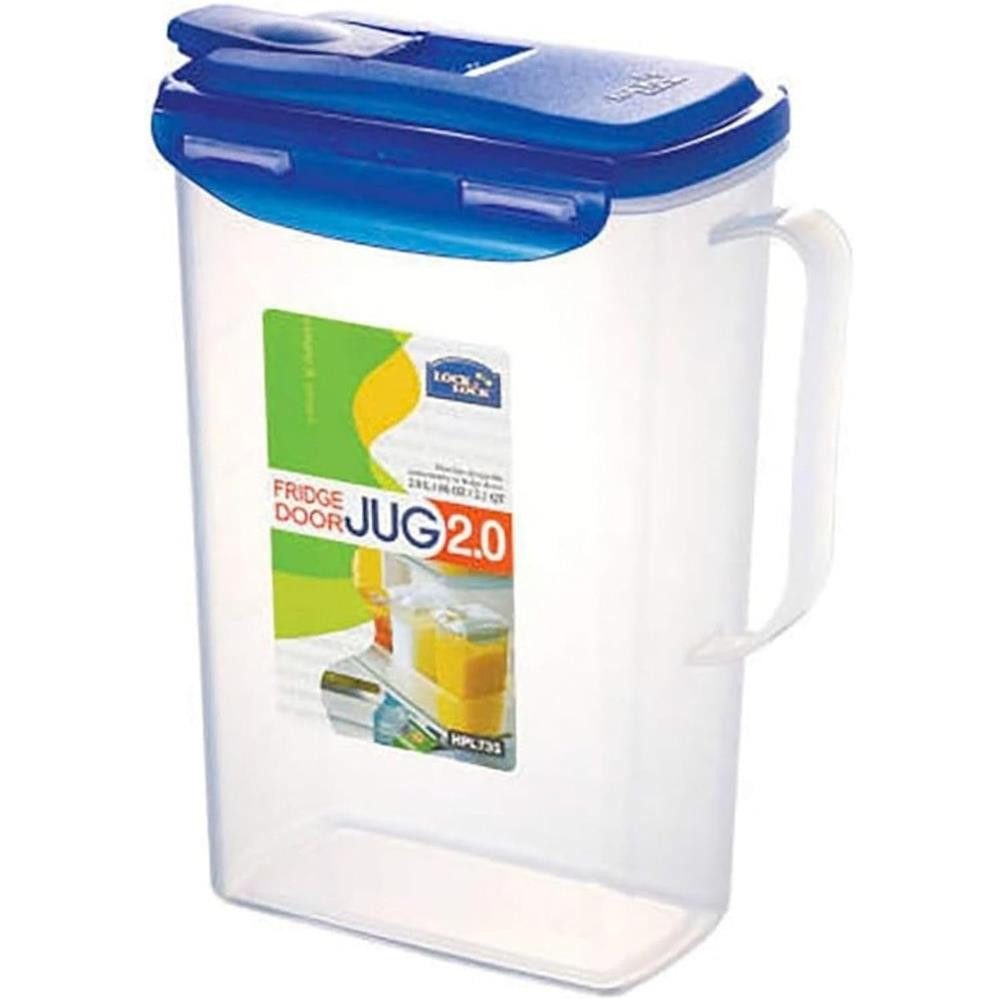 LocknLock Aufbewahrungsbecher Kühlschrankkrug 2L blau, Kunststoff, Krug mit Deckel, BPA-frei, auslaufsicher