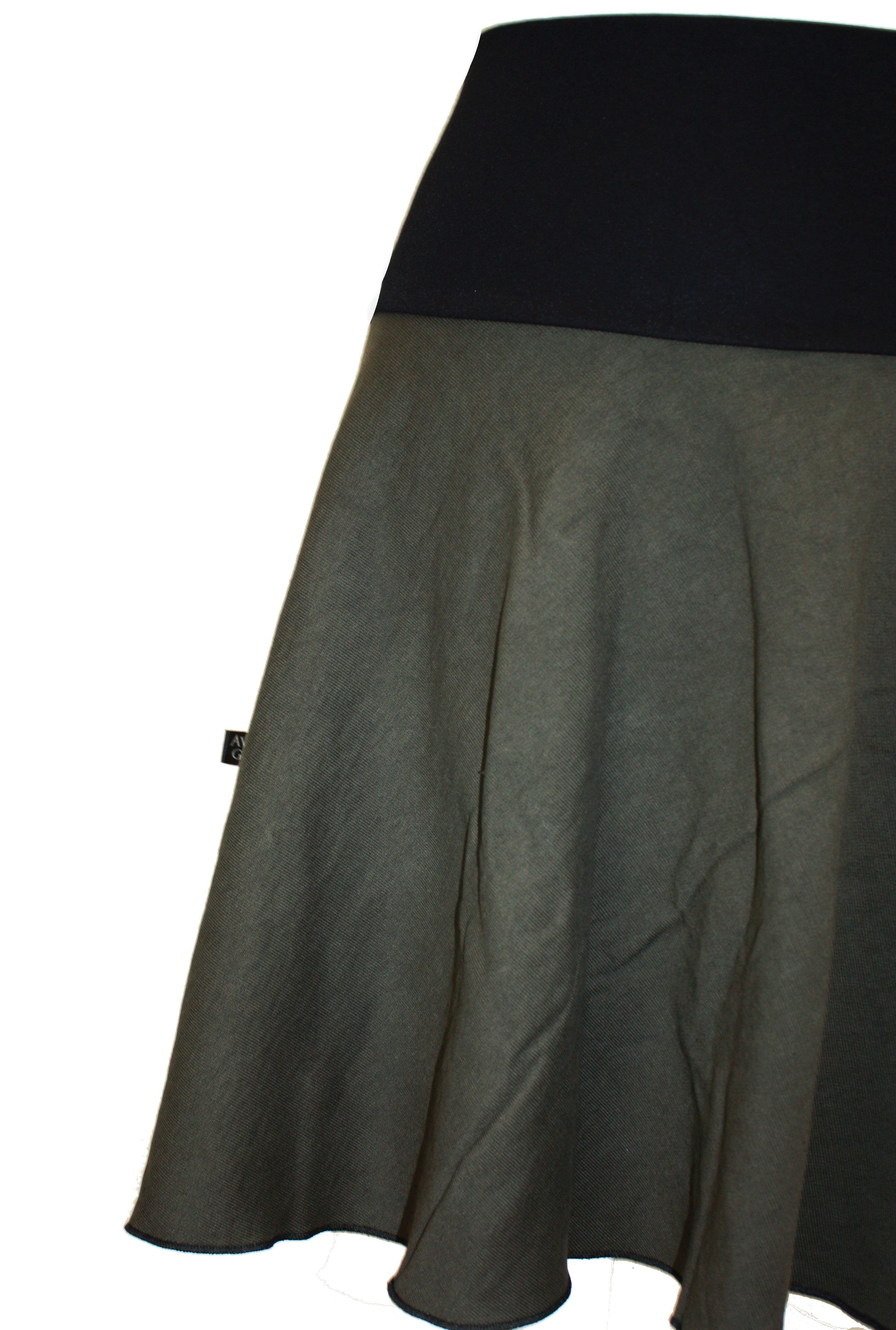 dunkle design Jerseyrock Dicker Sweat Oliv 57cm A-Linie günstig online kaufen